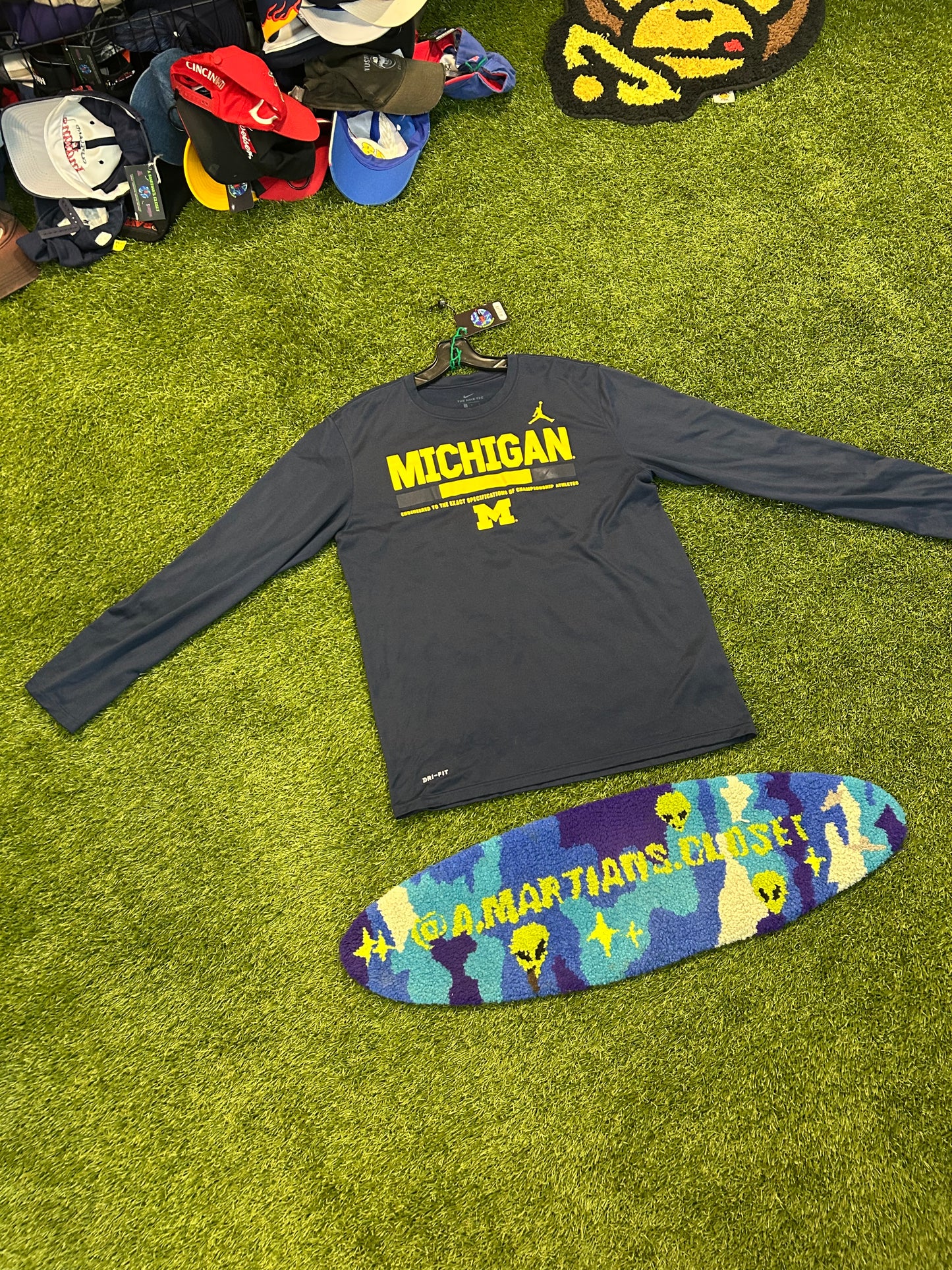 Jordan x Nike Dri Fit Michigan Wolverine’s L/Sleeve Tee