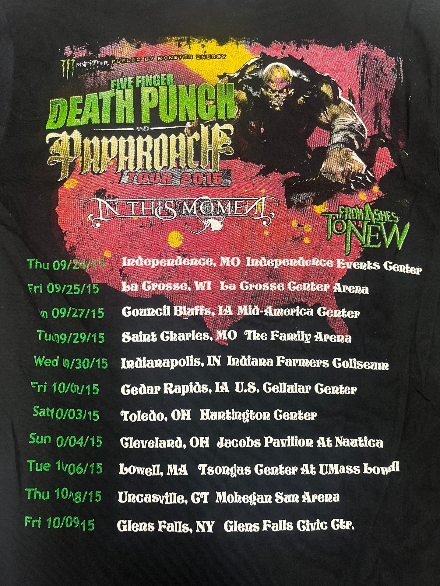 Retro Style 2015 Five Finger Death Punch Tee