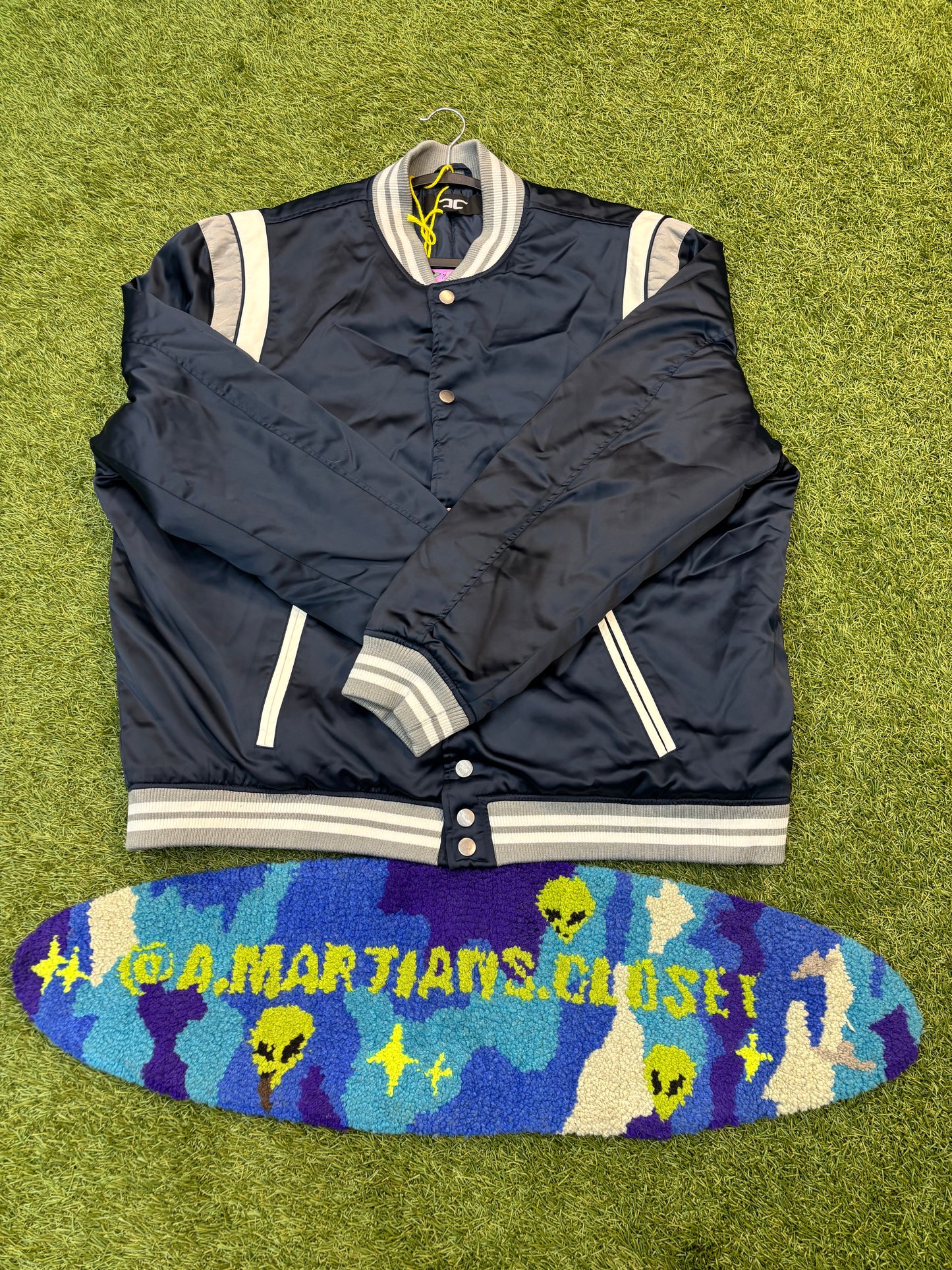 Y2K Navy Blue Bomber Jacket