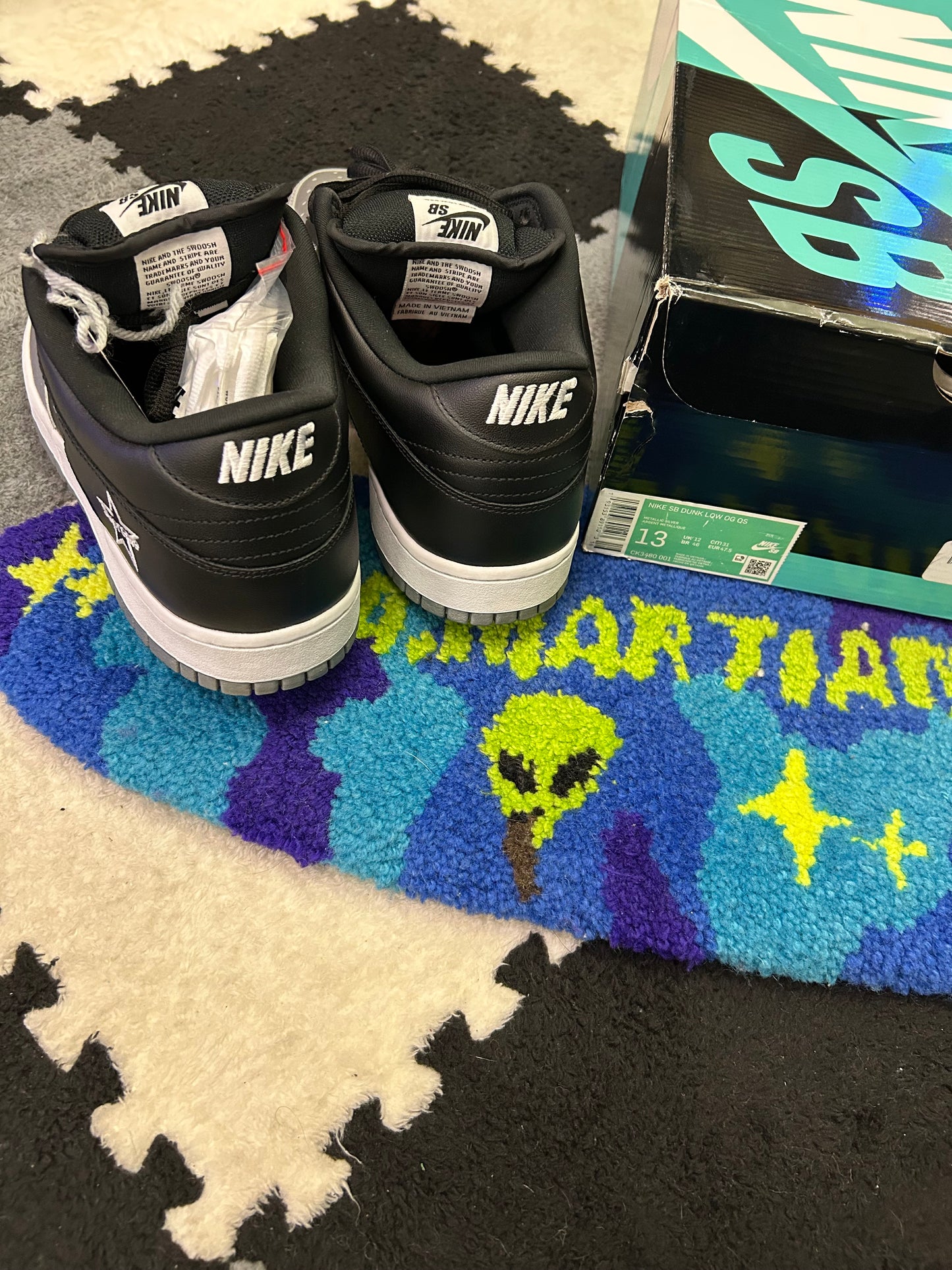Nike SB Dunk Low X Supreme Jewel Swoosh Silver