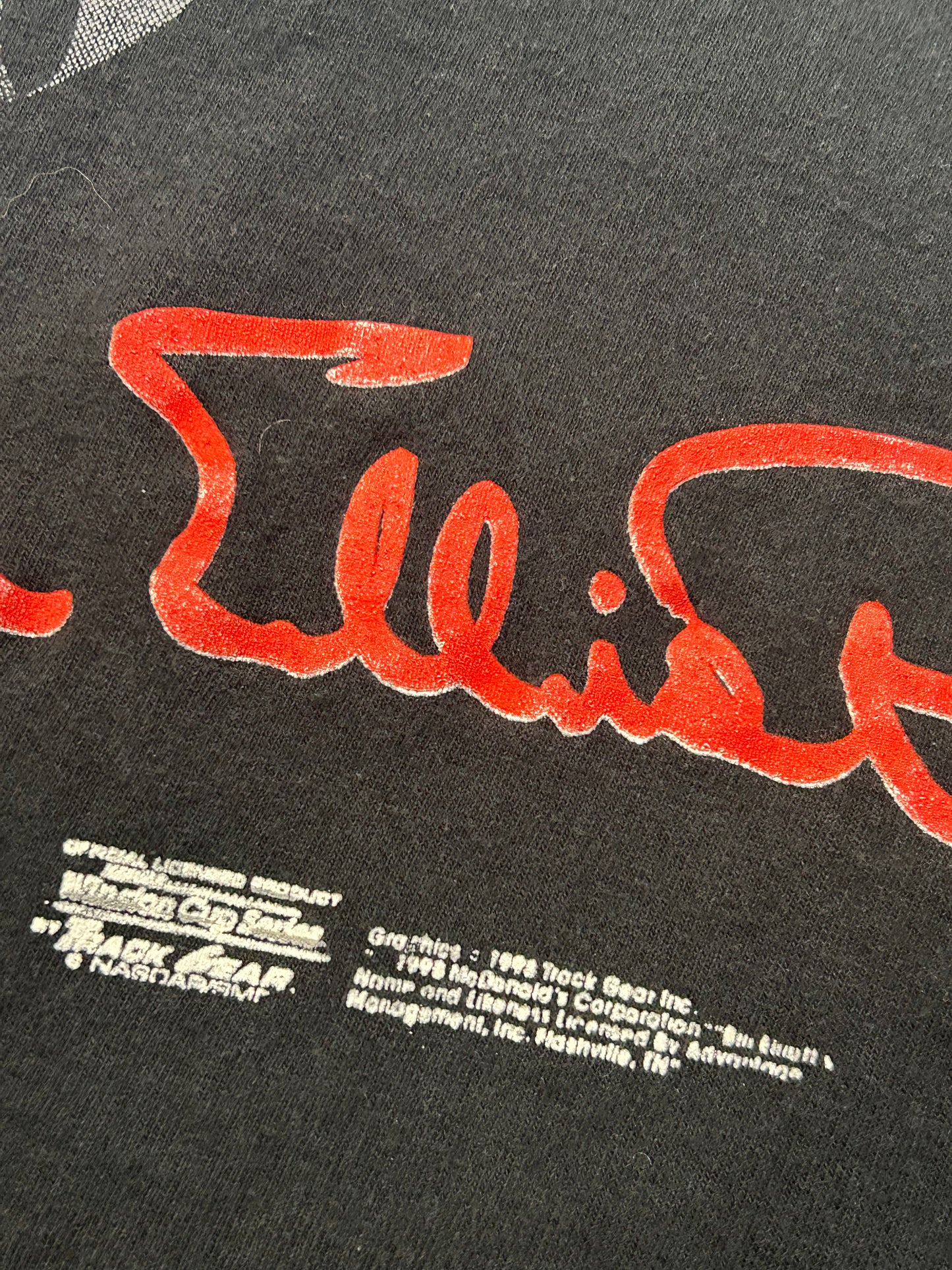 Vintage 1998 Bill Elliot Attack The Track AOP NASCAR Tee