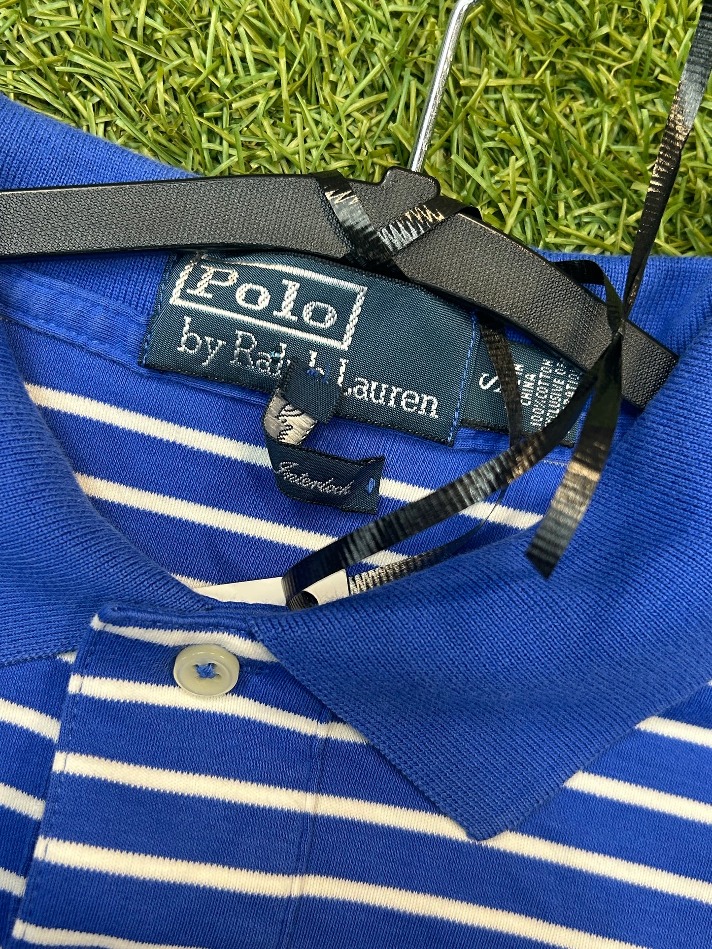 Vintage Polo Ralph Lauren Pin Stripe Collard Tee