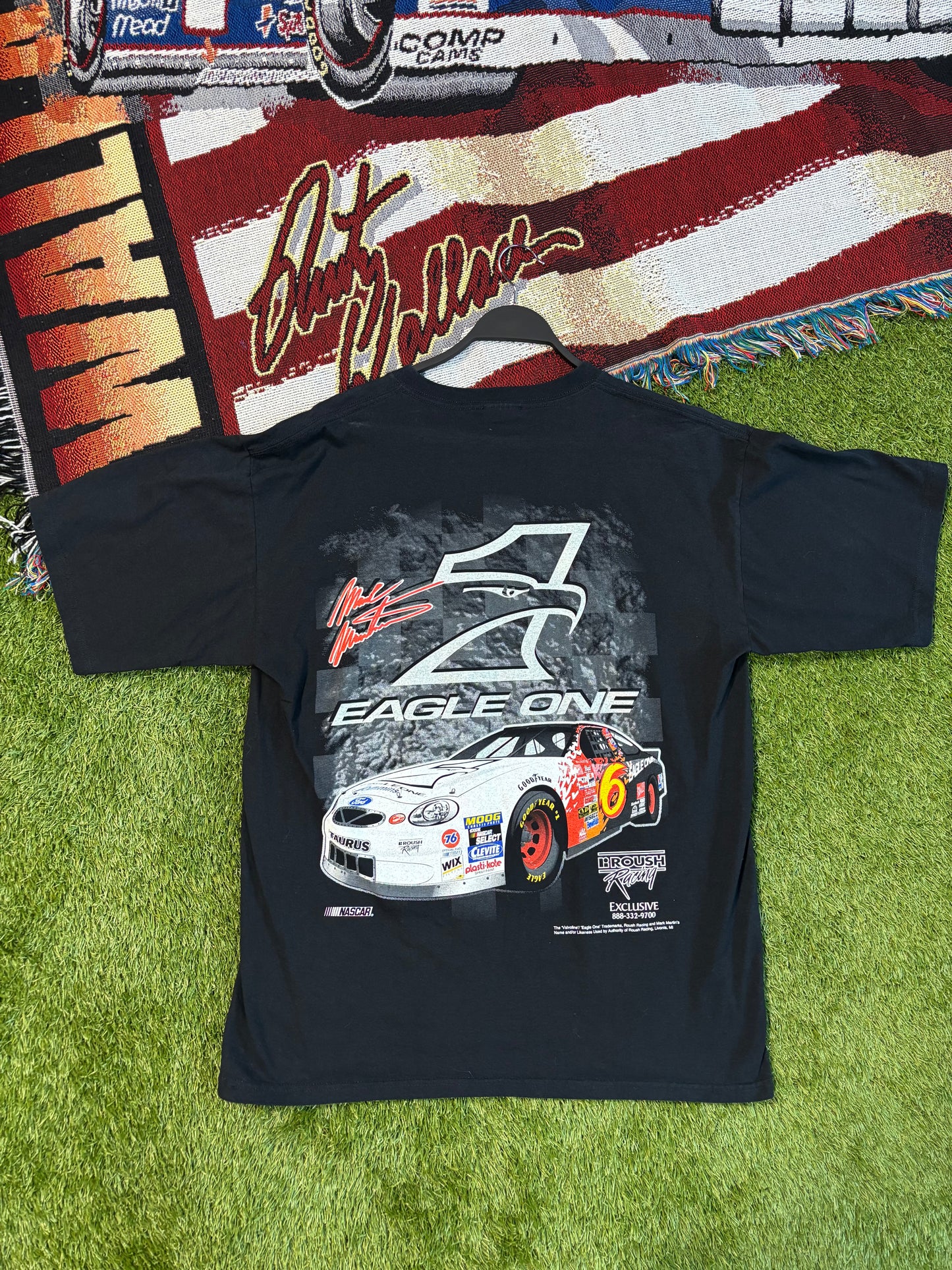 Mark Martin Eagle One Roush Racing NASCAR T-Shirt Size XL Santee Gold Tag
