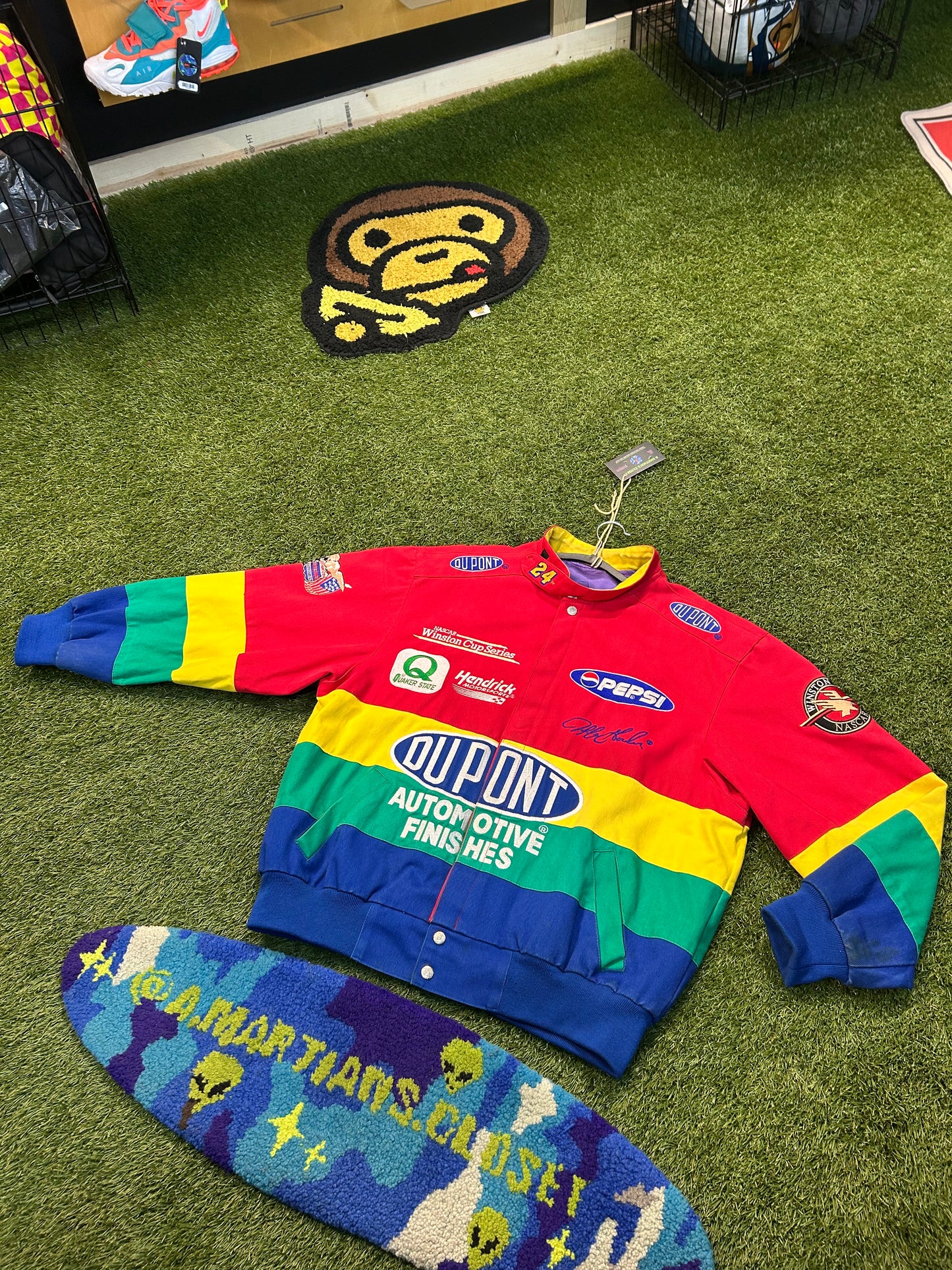 Vintage Jeff Hamilton DuPont Automotive Finishes NASCAR Rainbow Jacket