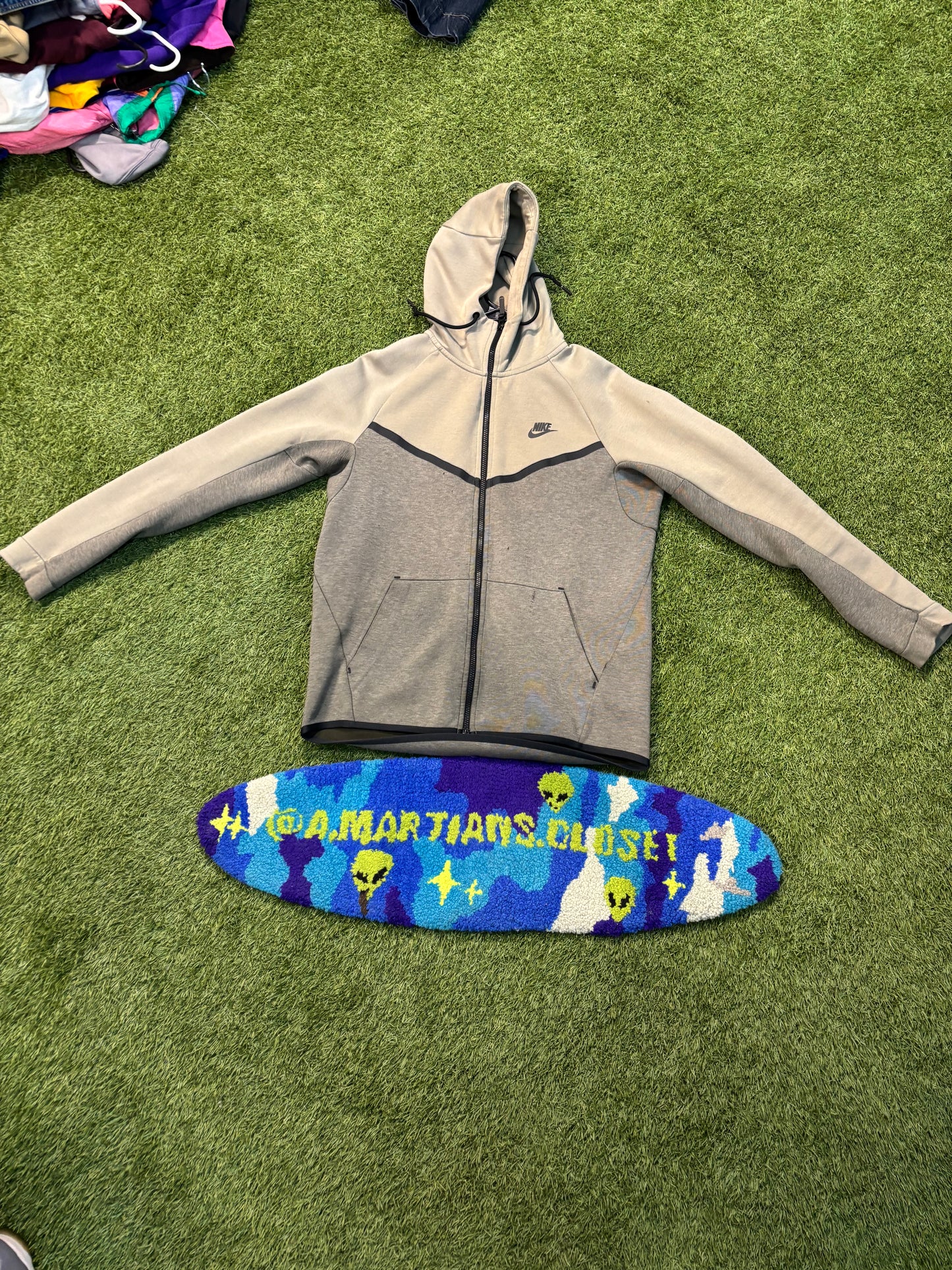 Used Nike Tech Hoodie Dark Green