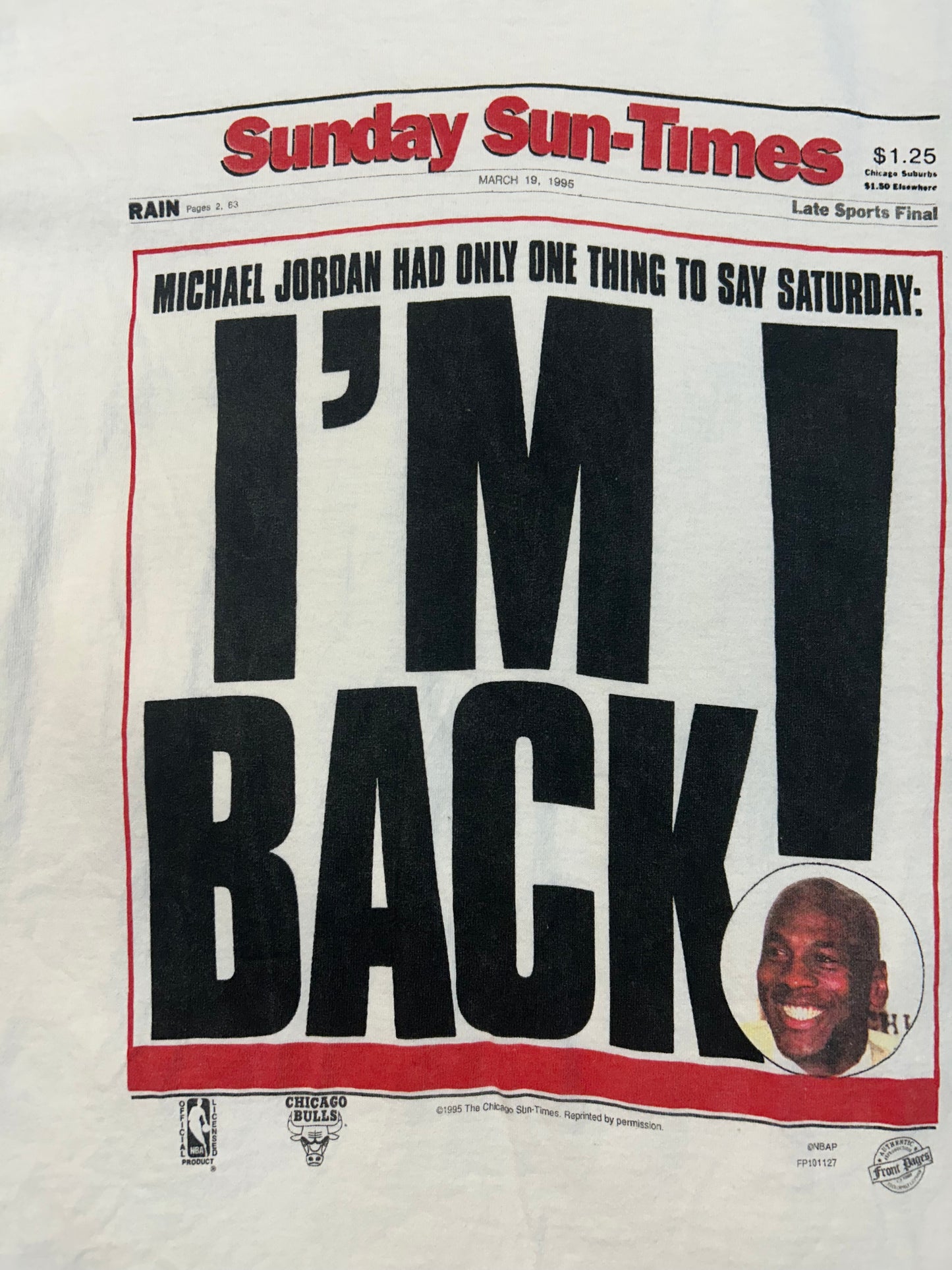 Vintage 1995 Michael Jordan I’m Back! Tee