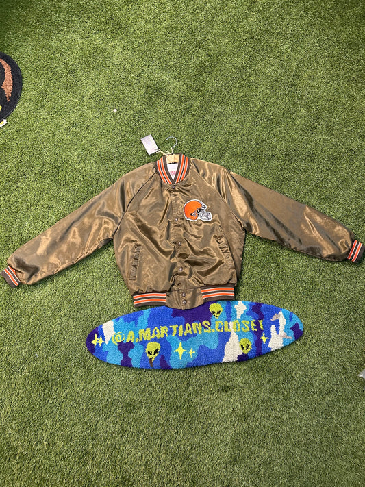Vintage 80s Locker Line Brand Cleveland Browns Bomber Jacket