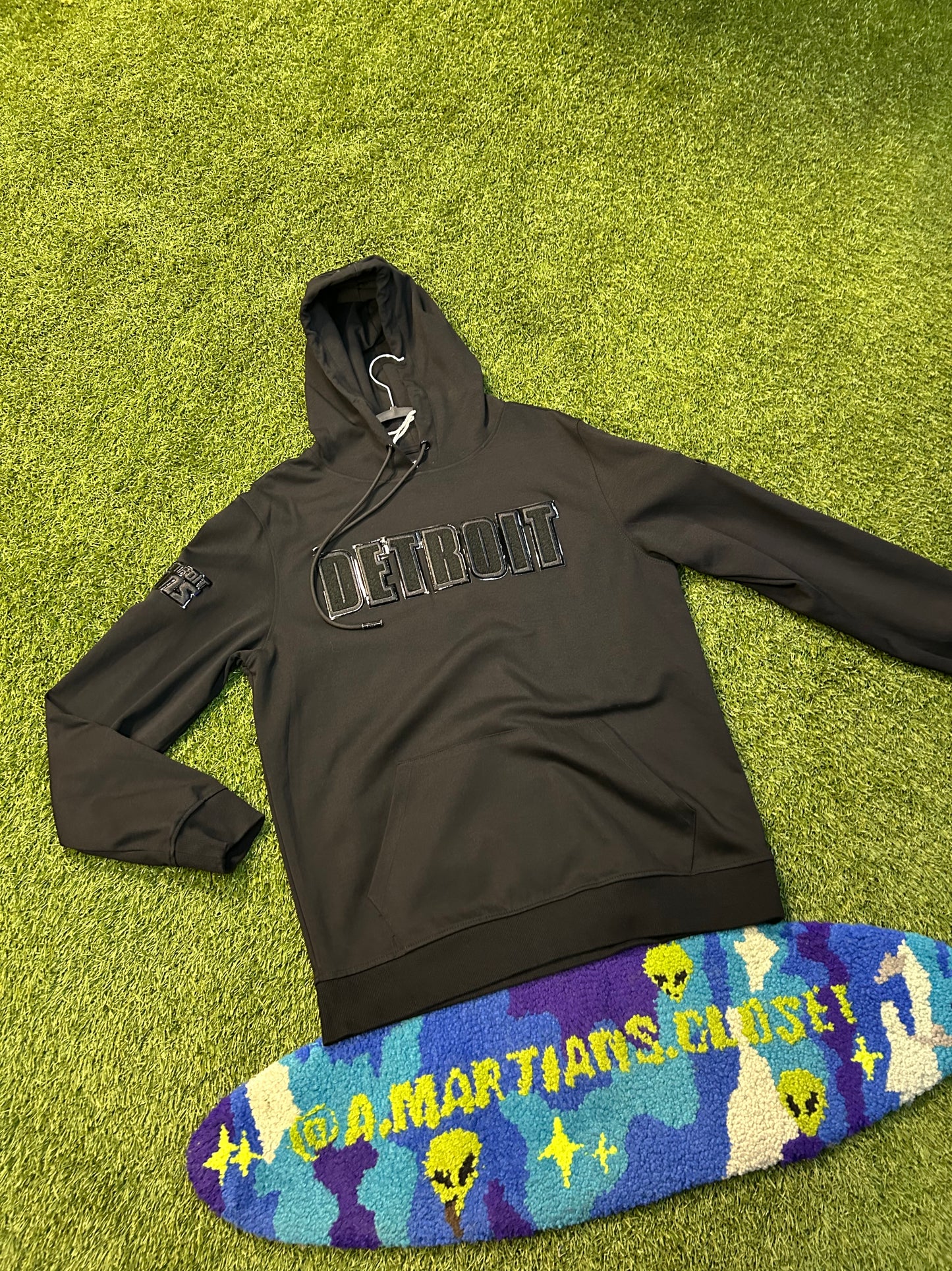 New Age Detroit Lions All Black on Black Hoodie