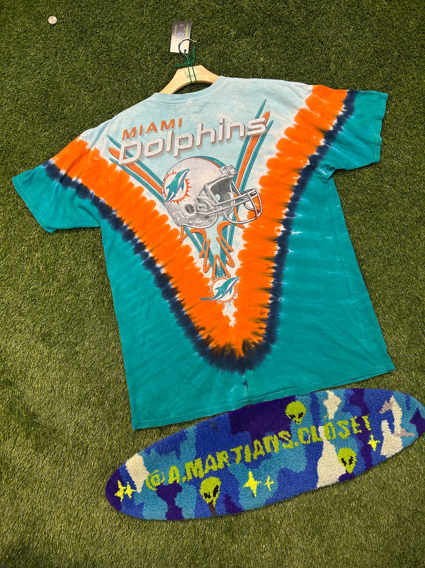 Vintage Majestic Tag Miami Dolphins Tye Dye Tee
