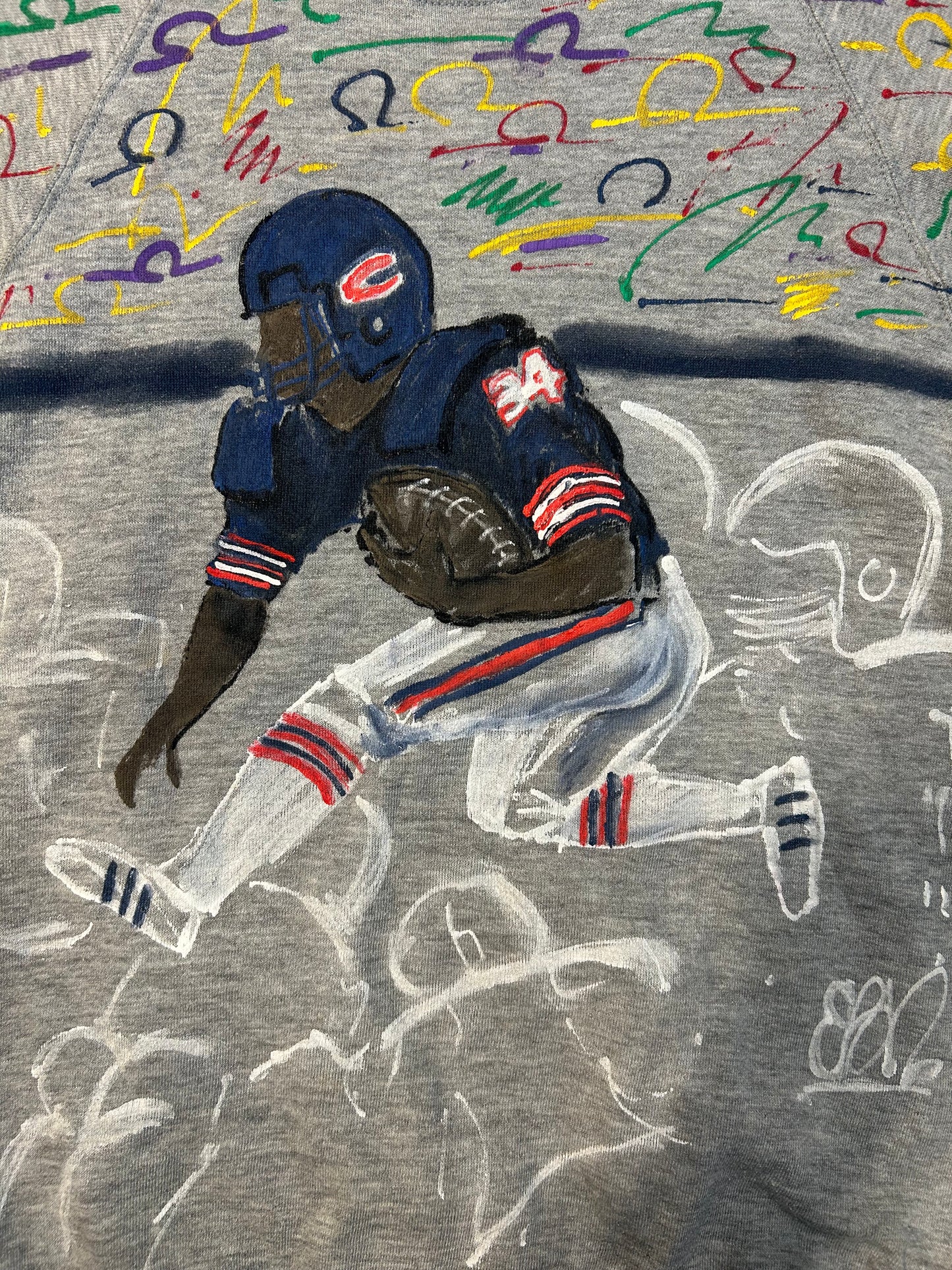 Vintage Hand Painted Chicago Bears Player Crewneck