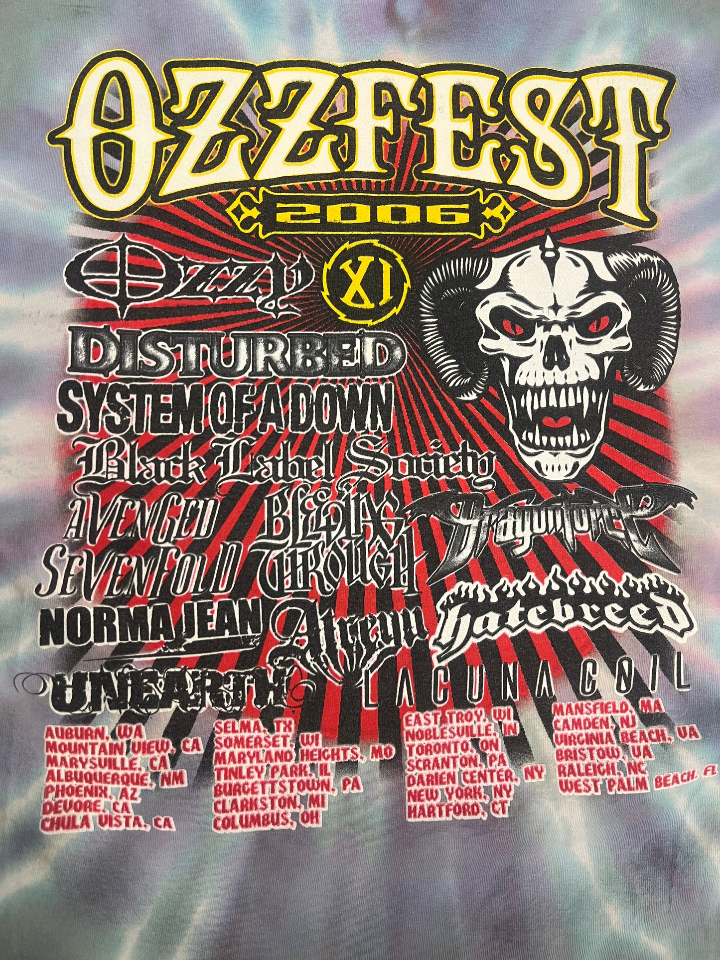 Rare Vintage 2006 Tye Dye OzzFest Tee