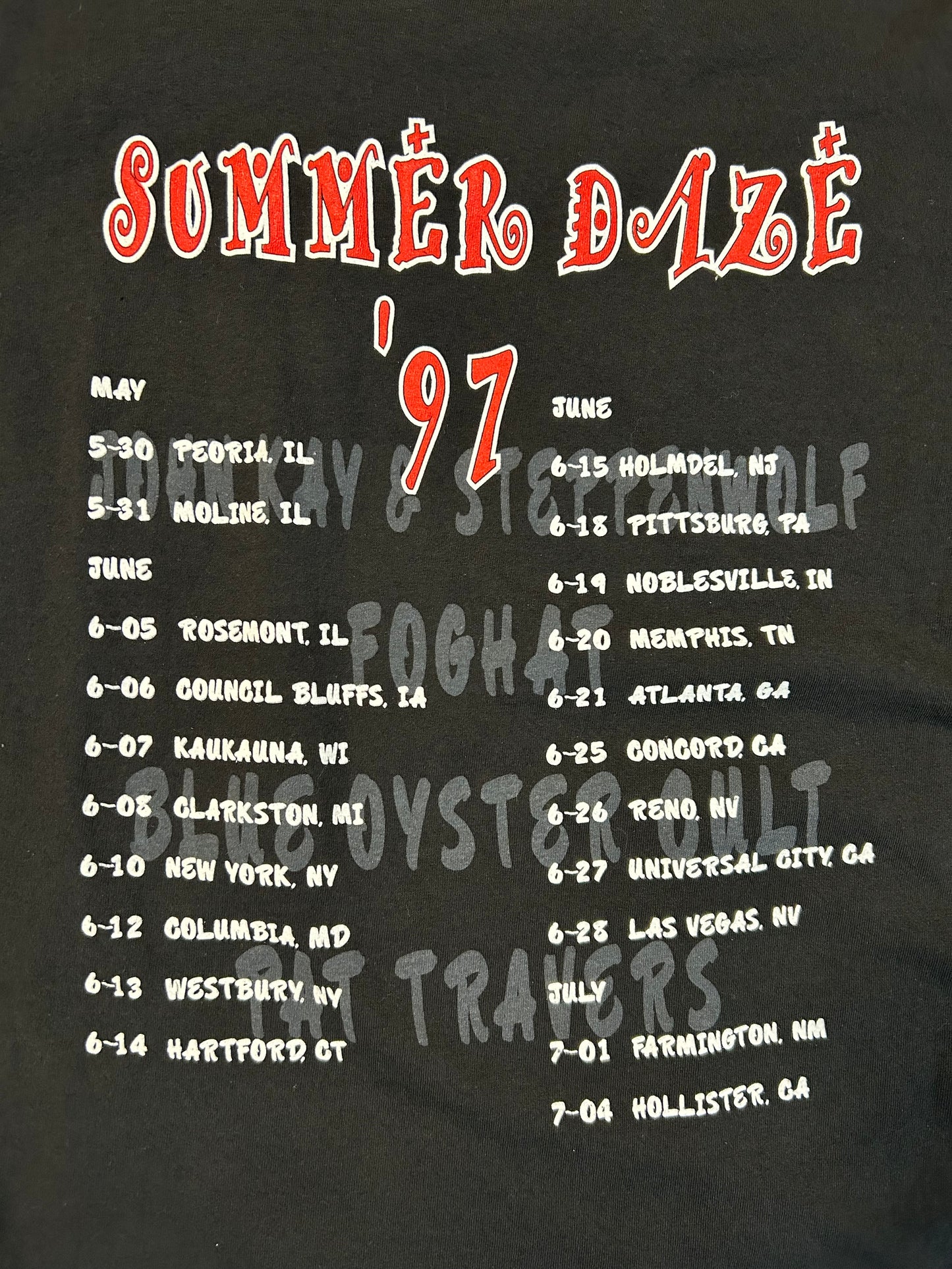 Vintage 1997 Summer Daze Band Tour Tee