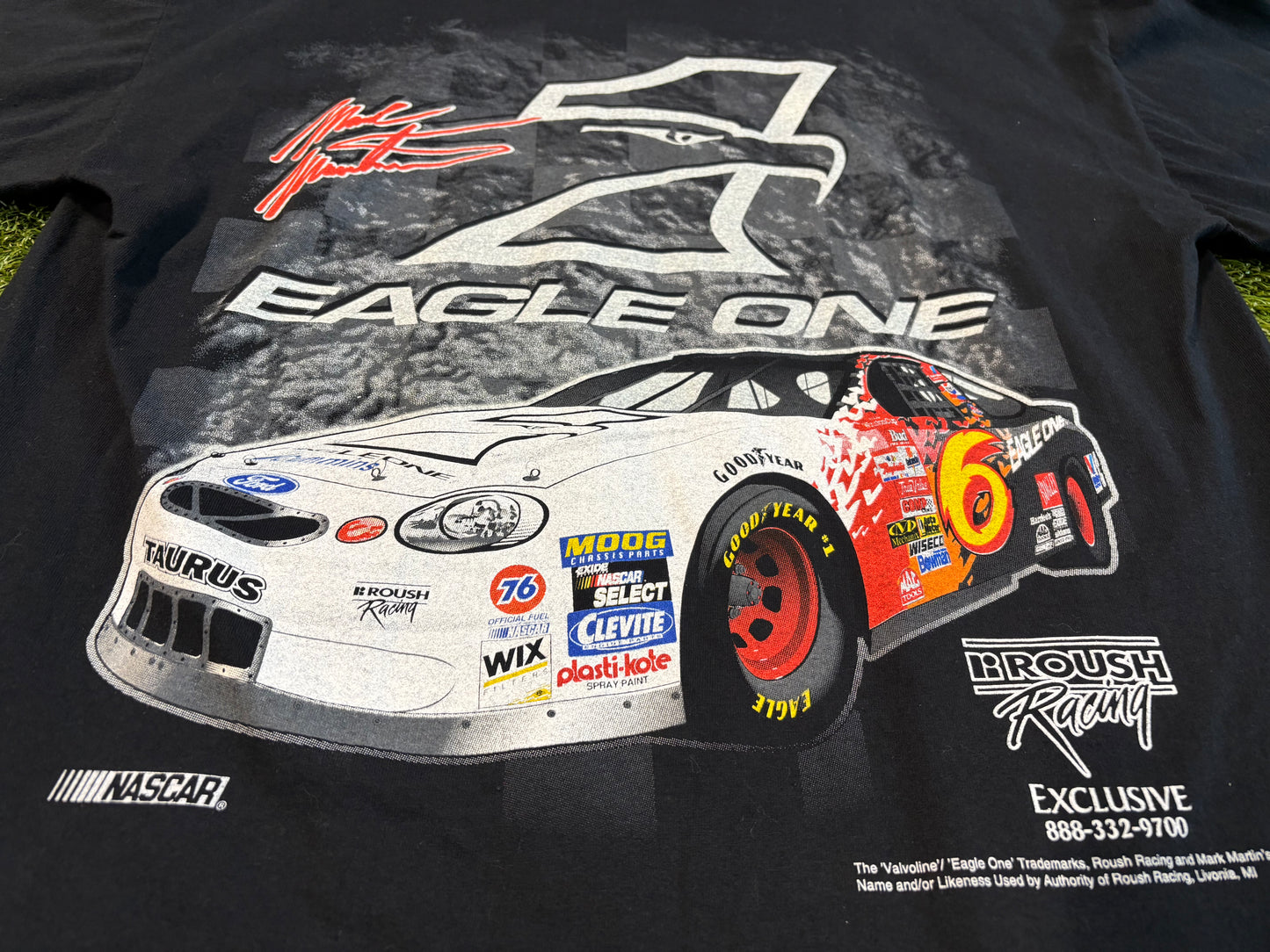 Mark Martin Eagle One Roush Racing NASCAR T-Shirt Size XL Santee Gold Tag