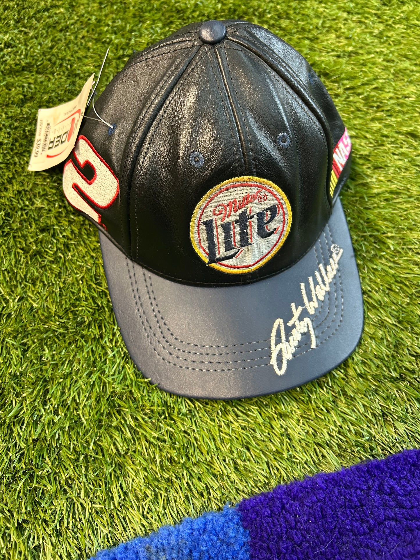 Vintage Rusty Wallace Miller Lite #2 NASCAR Leather Hat