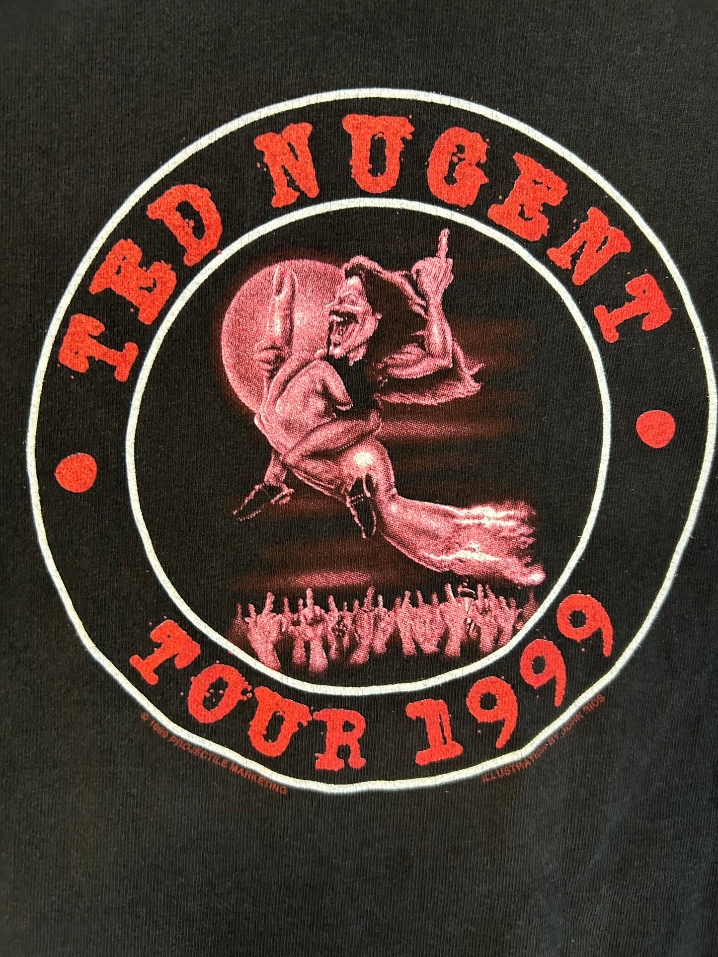 Vintage 1999 Ted Nugent Thunder Bolts Tee