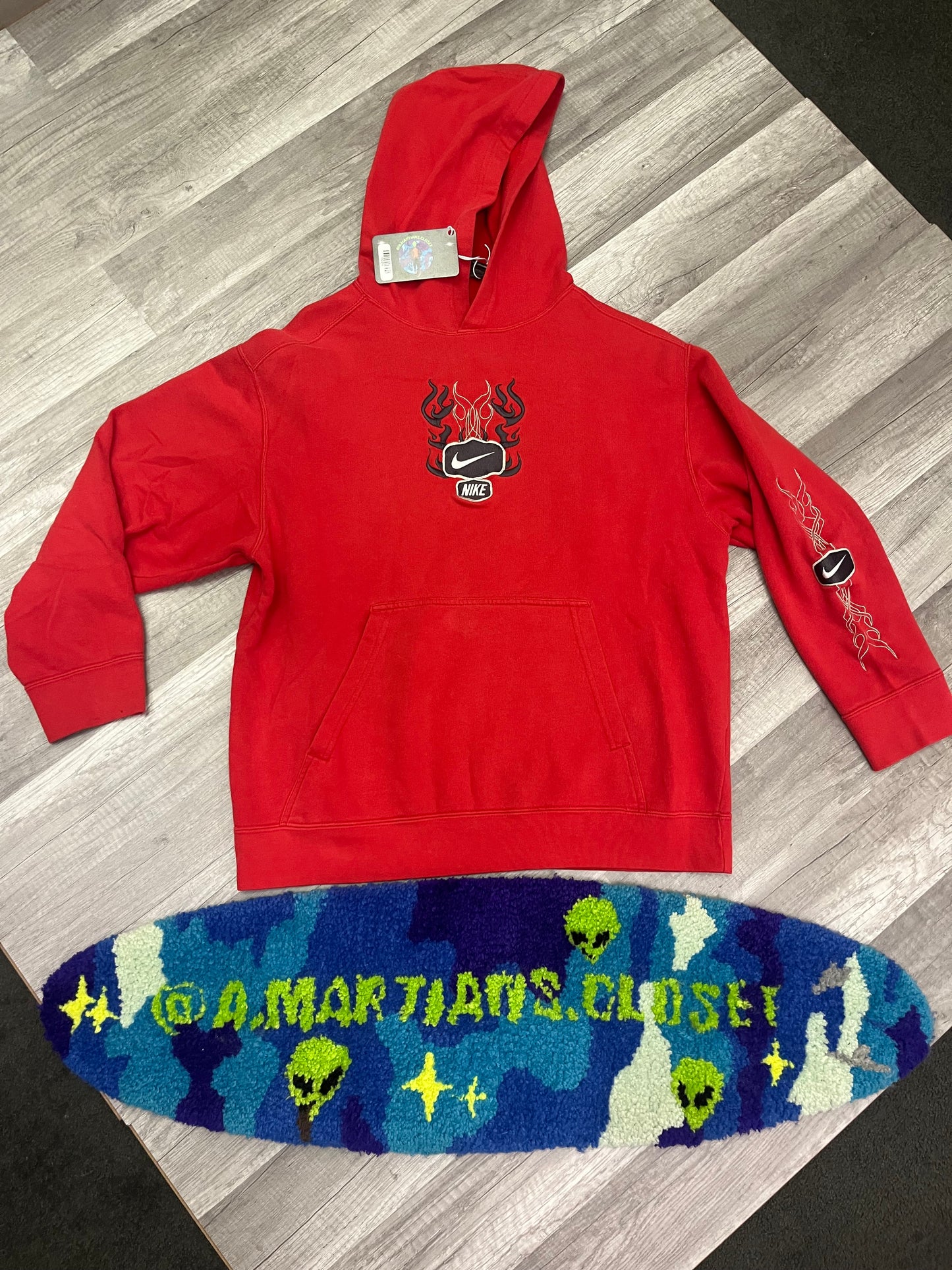 Vintage 2000s Middle Nike Flames Hoodie