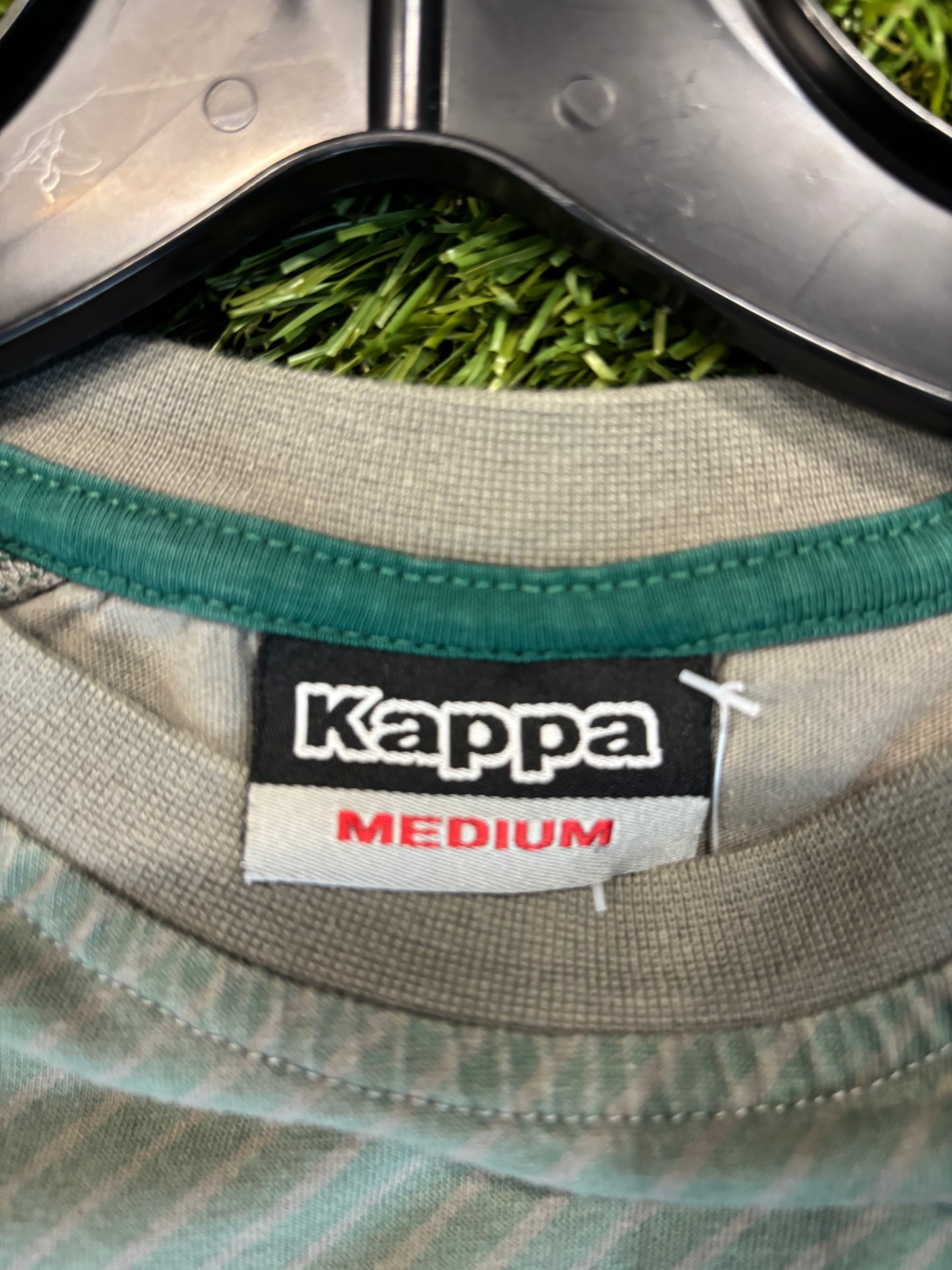 Y2K green striped Kappa T-shirt