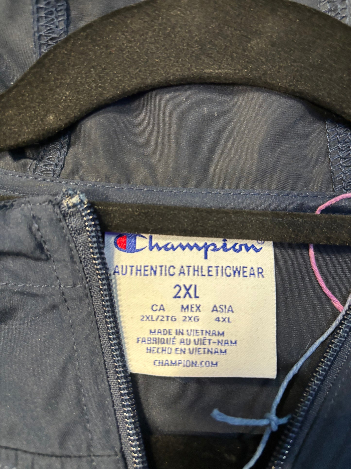 Navy Blue and Grey Notre Dame Champion Half Zip Champion Wind Breaker Size 2XL