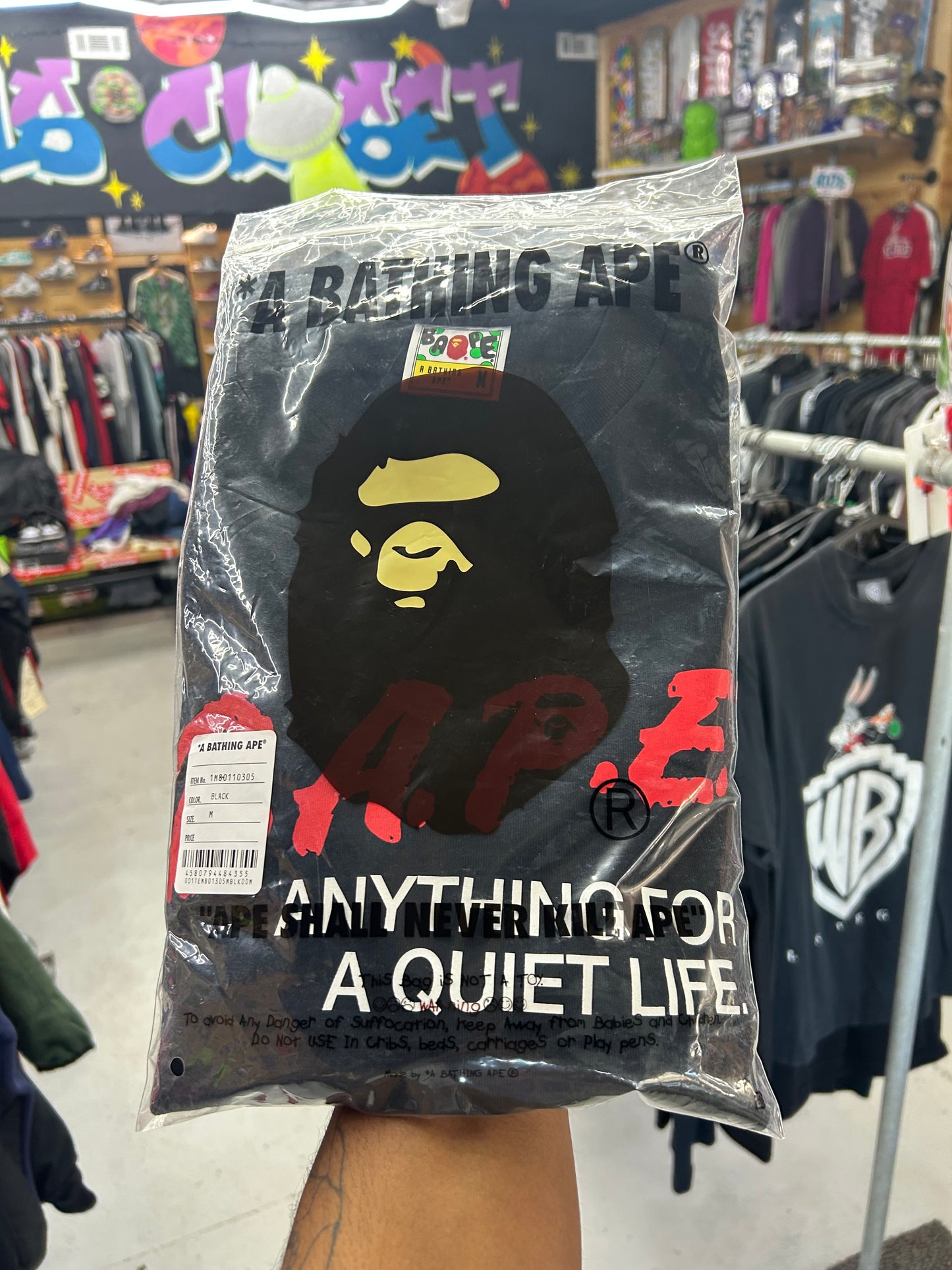 Bape Anything For A Quite Life Tee