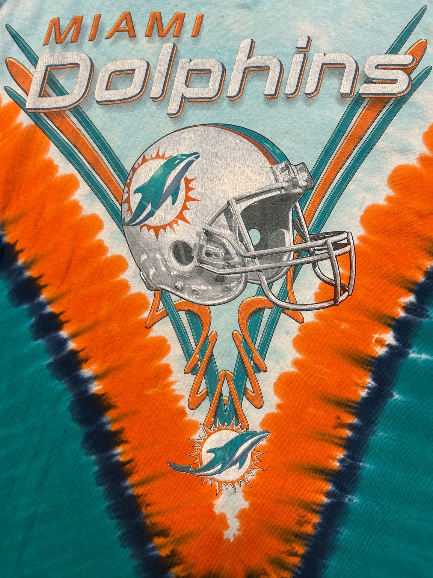 Vintage Majestic Tag Miami Dolphins Tye Dye Tee