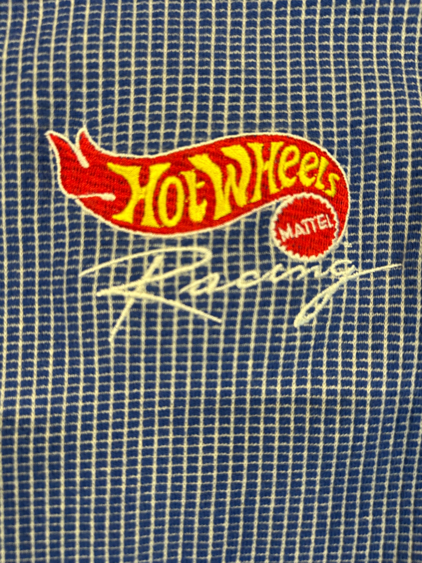 Vintage Hot Wheels Mattel Embroidered Logo Collard Shirt
