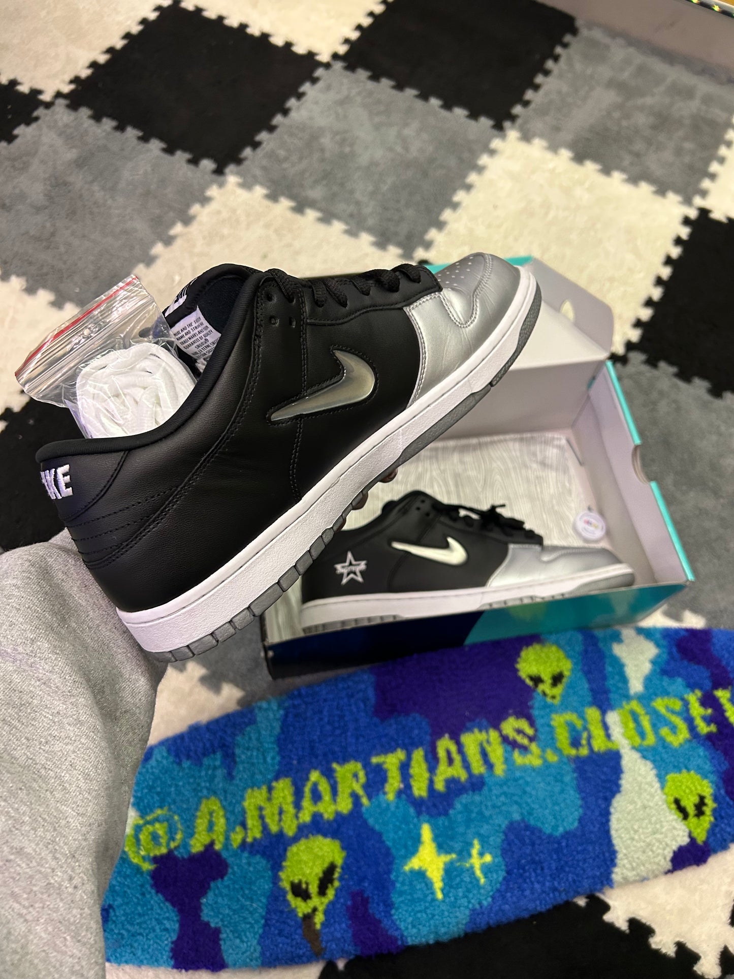 Nike SB Dunk Low X Supreme Jewel Swoosh Silver