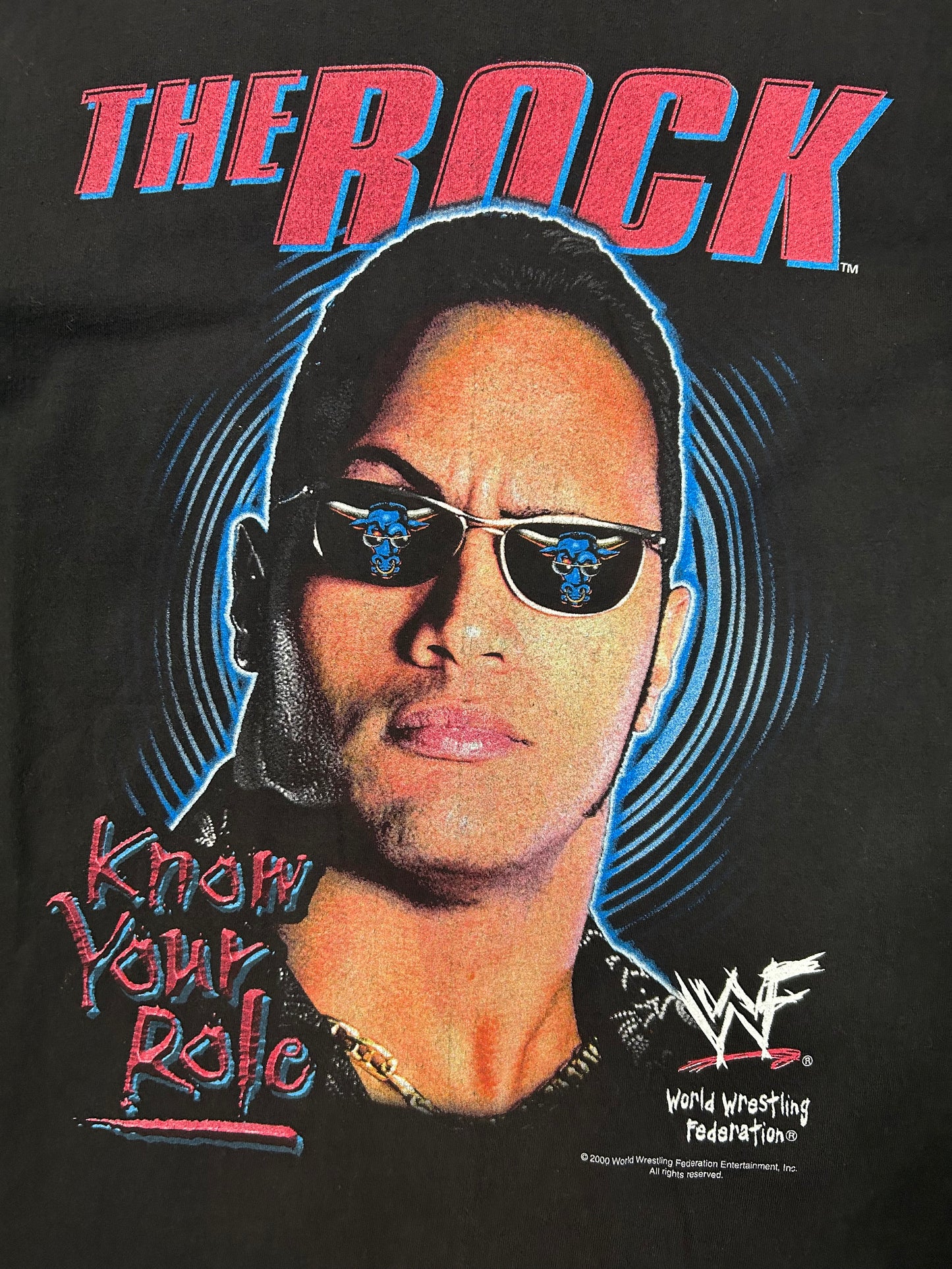 Year 2000 WWF The Rock Know Your Role Tee