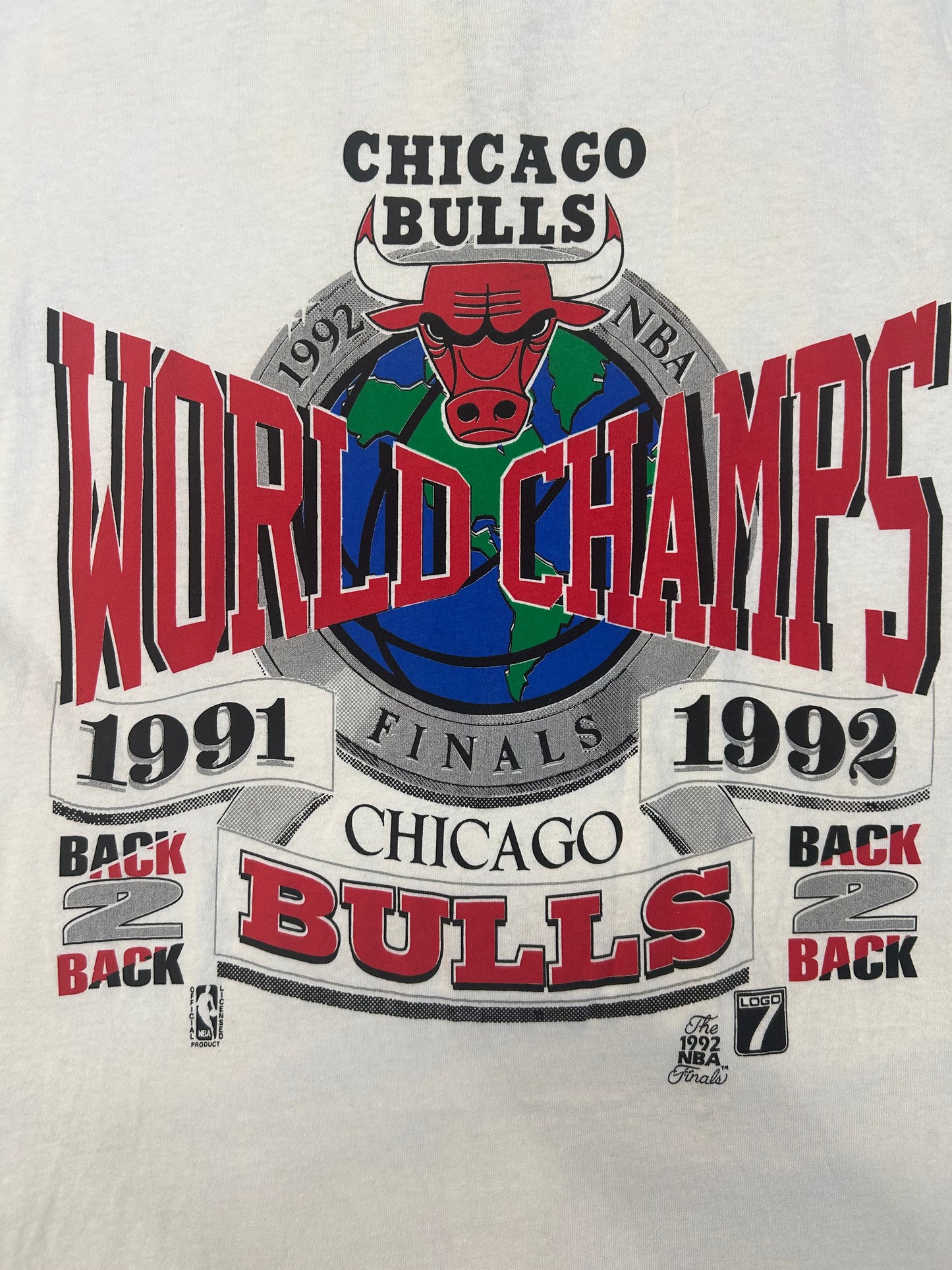 Vintage 1991 Chicago Bulls World Champs Back 2 Back Tee