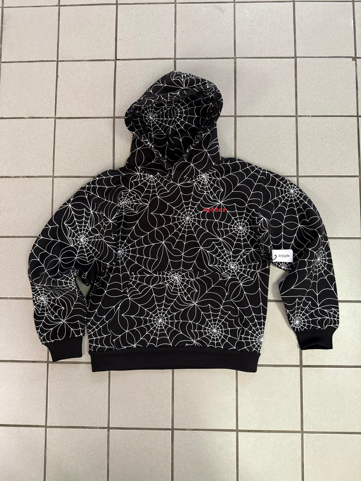 SP5DER “Embroidered Web” AOP Hoodie