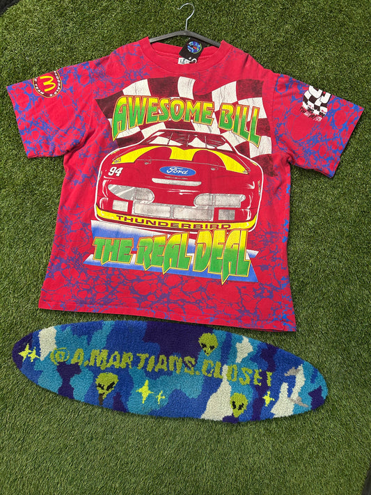 Vintage 90s McDonald’s Racing Team Bill Elliot #94 AOP NASCAR Tee