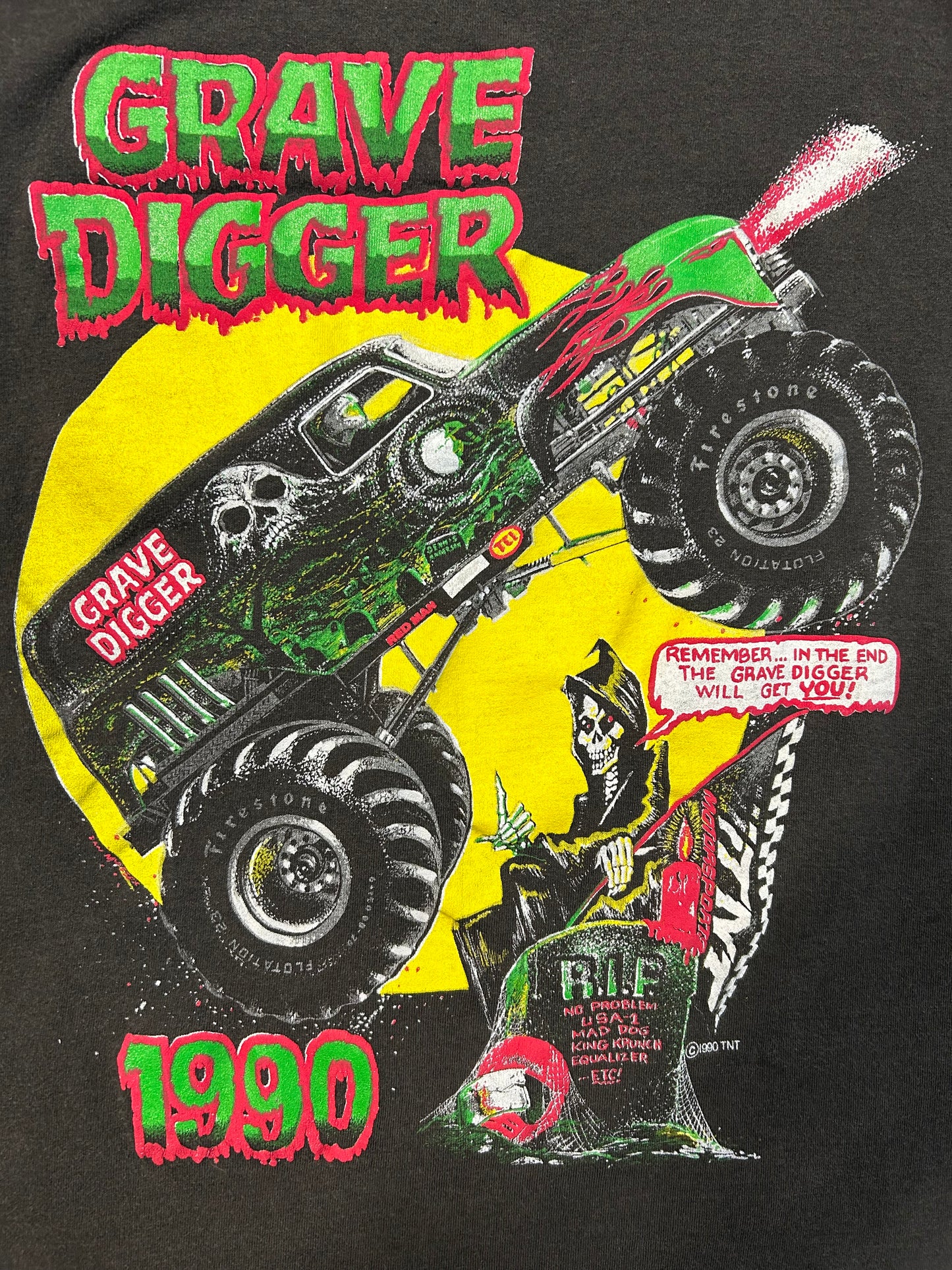 Rare Vintage 1990 Grave Digger Monster Truck Tee