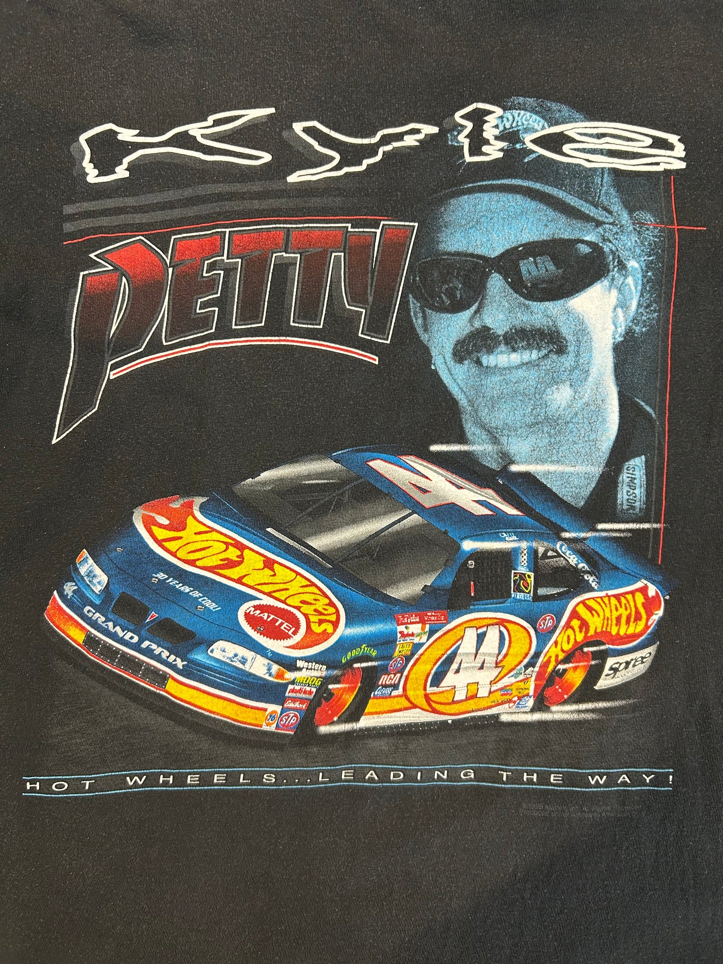 Vintage 90s Kyle Petty Hot Wheels Leading The Way Tee