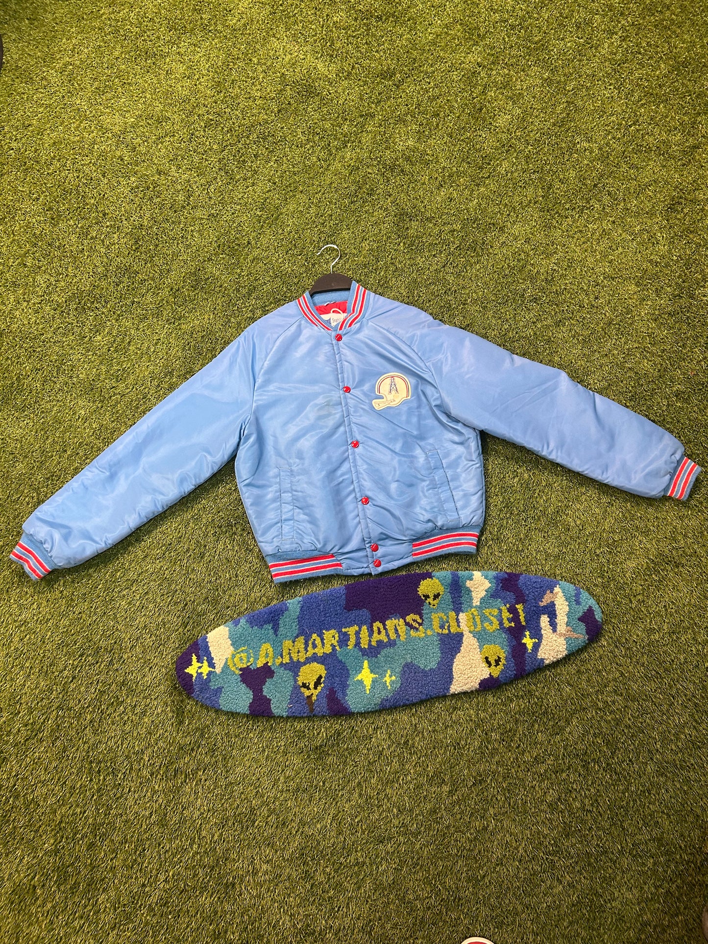 Vintage 80s NFL Houston Oilers Satin Jacket