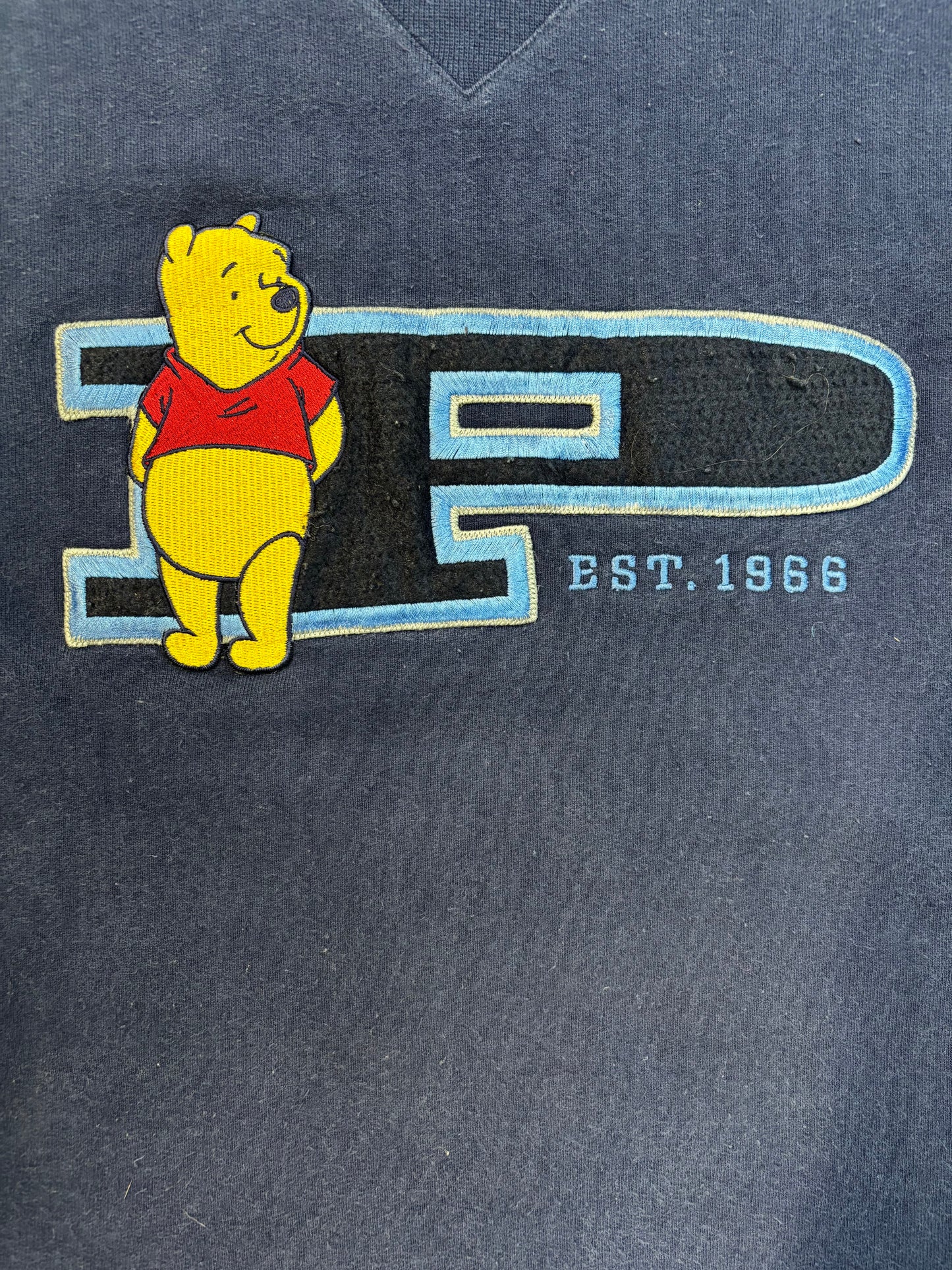 Vintage Winnie the Pooh “P” red striped crew neck Disney pals