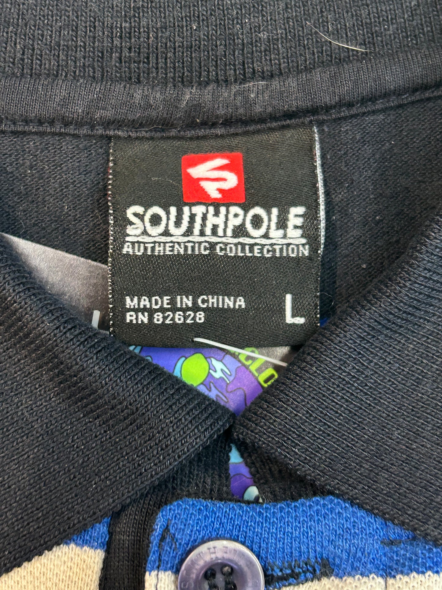 Y2K South Pole Stripped Collard Shirt