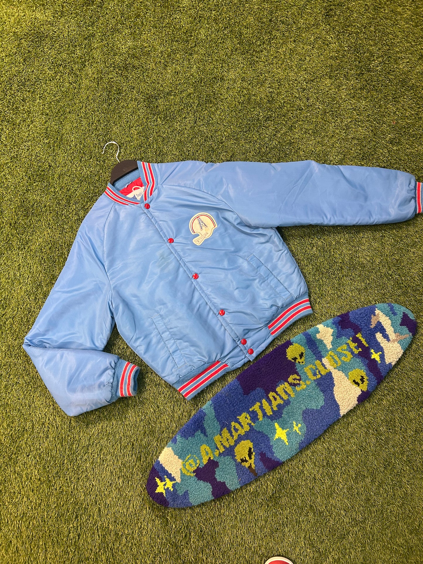 Vintage 80s NFL Houston Oilers Satin Jacket