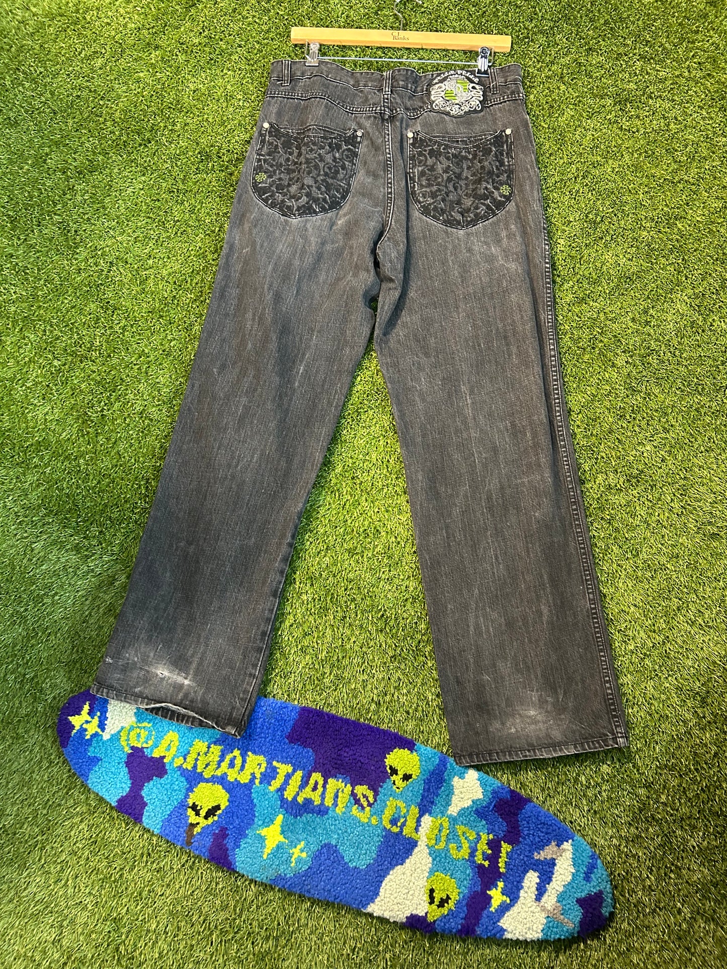 Y2K Green Snake Pelle Pelle Denim Jeans