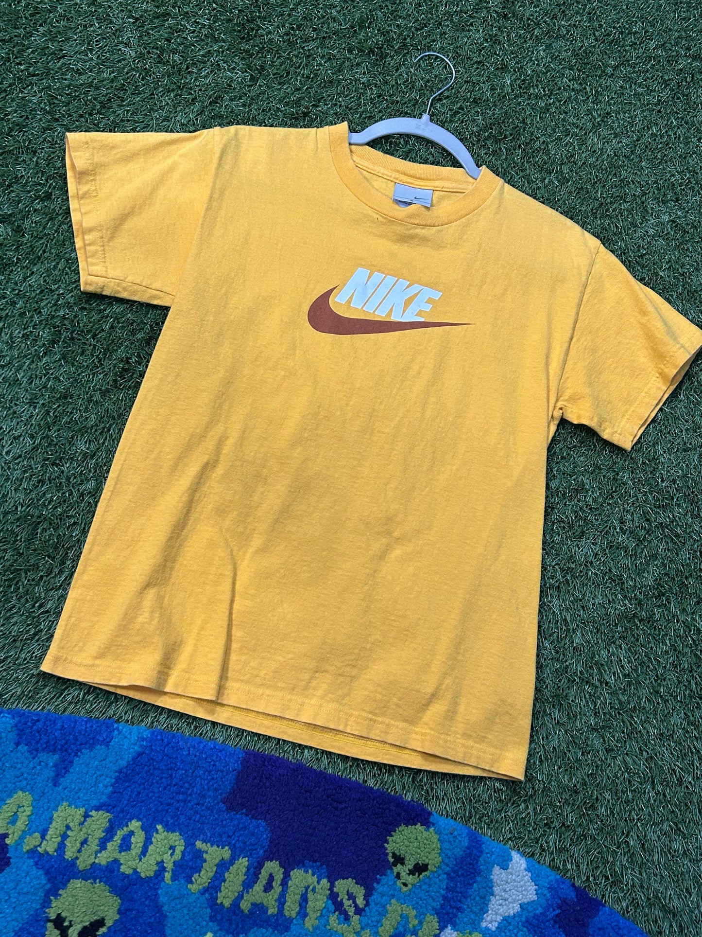 Y2K White Nike On the Yellow & Brown Swoosh