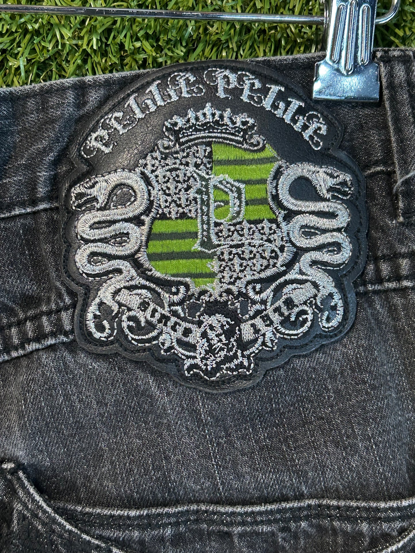Y2K Green Snake Pelle Pelle Denim Jeans
