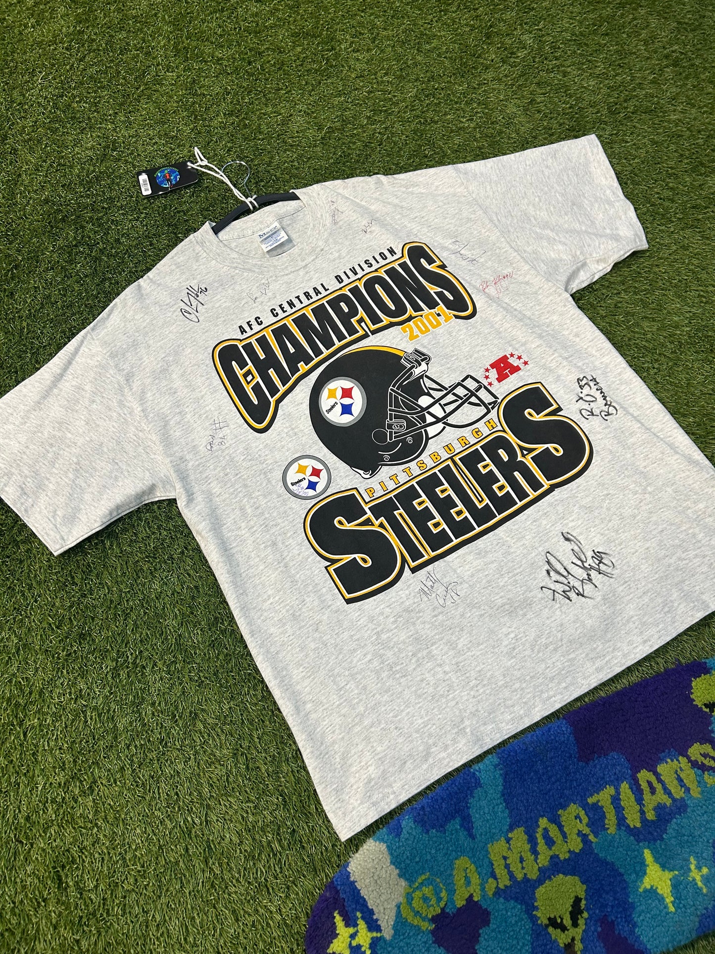 Year 2001 Pittsburgh Steelers NFL AFC Champions Signed Tee