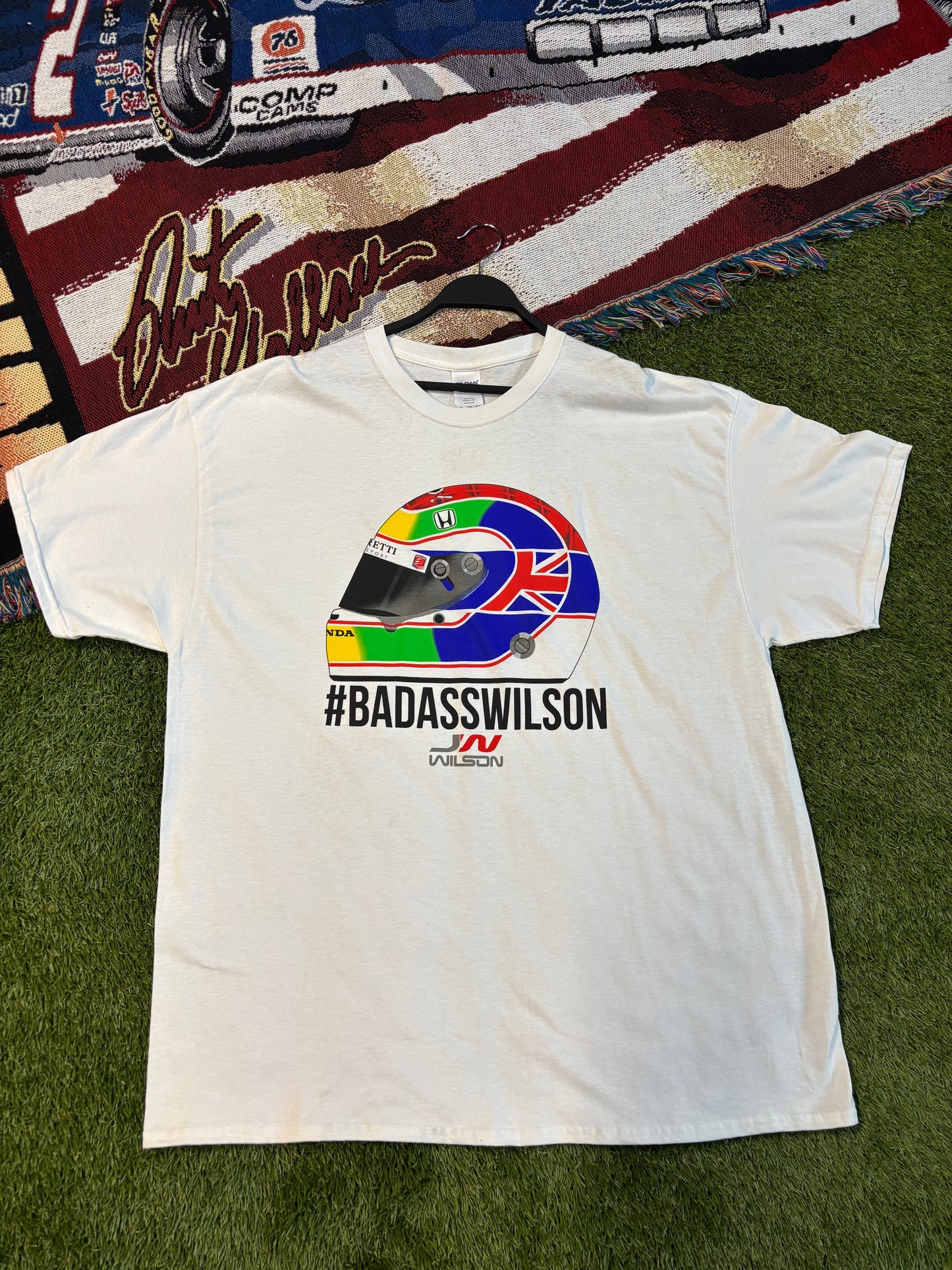 Badass Wilson Honda Racing Helmet T-Shirt Size 2XL Gildan Ultra Cotton Tag