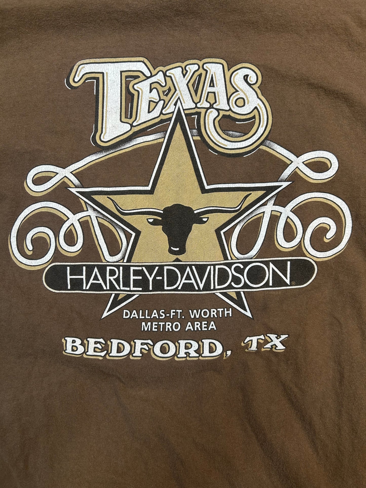 Y2K Harley Davidson Bred In A Shed Texas Tee