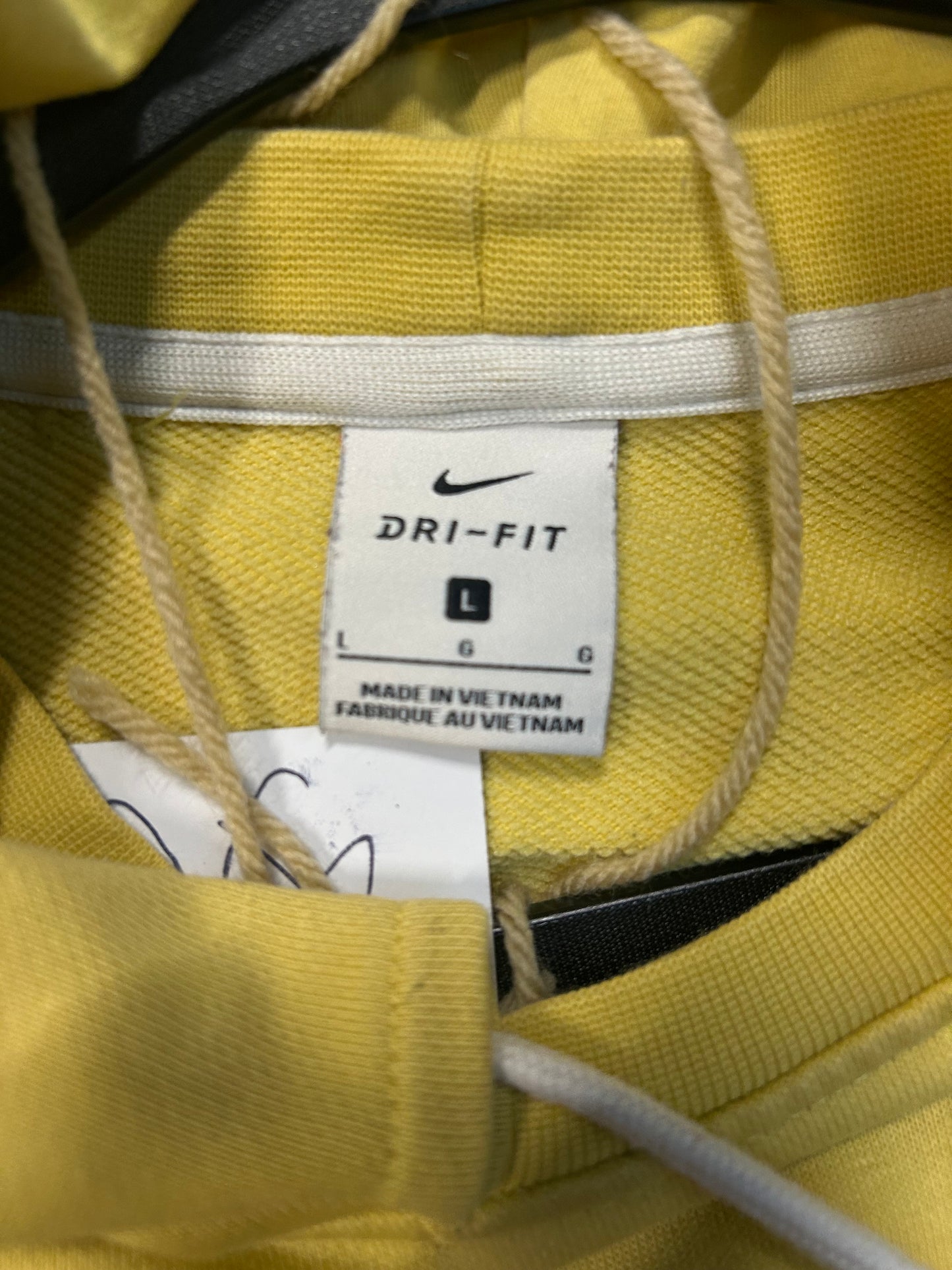 Y2K Yellow Nike Dri-FitHoodie W/Zipper Pocket