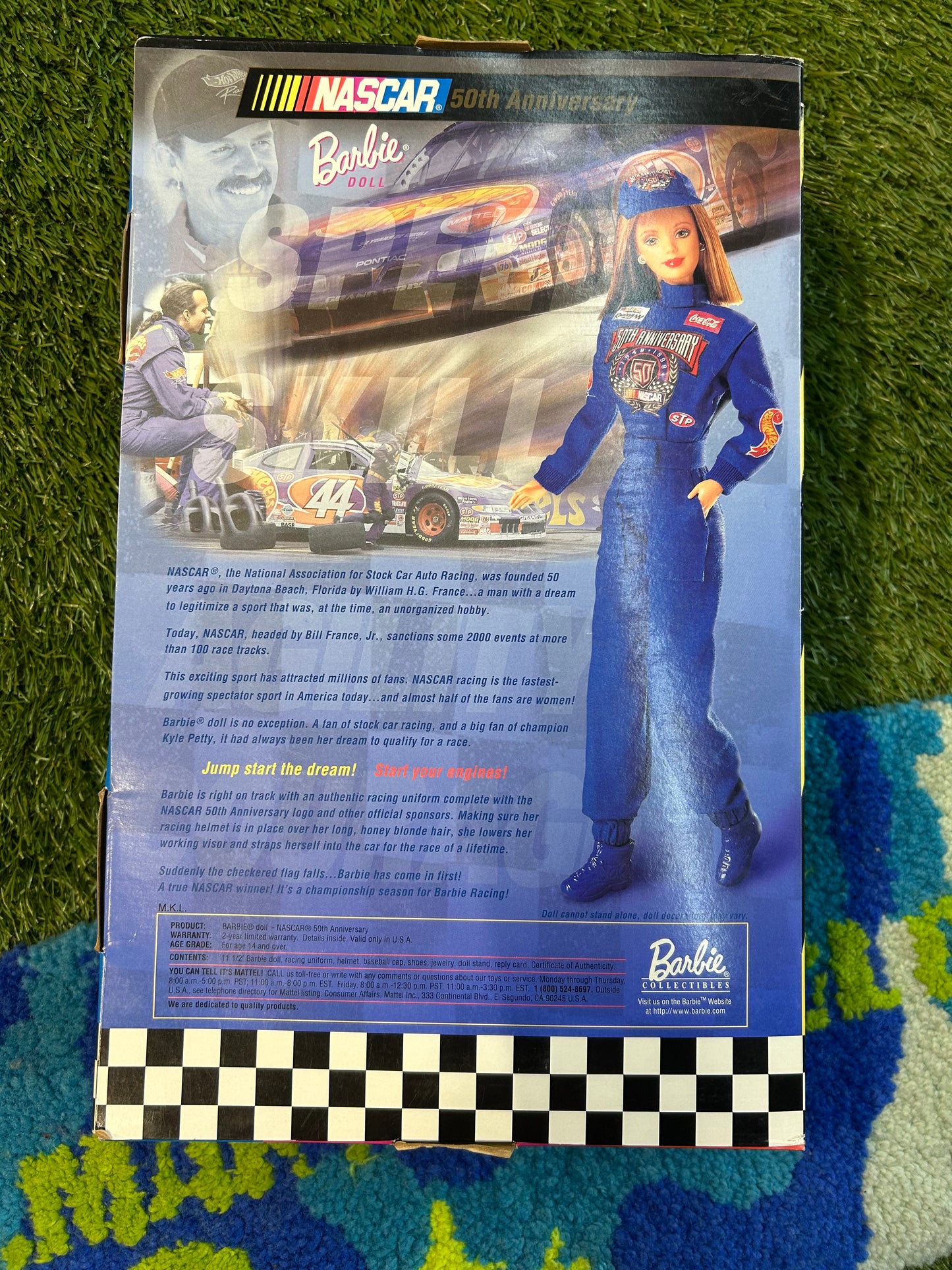 Vintage 1998 Collectable Barbie X NASCAR Hot Wheels 50th Anniversary
