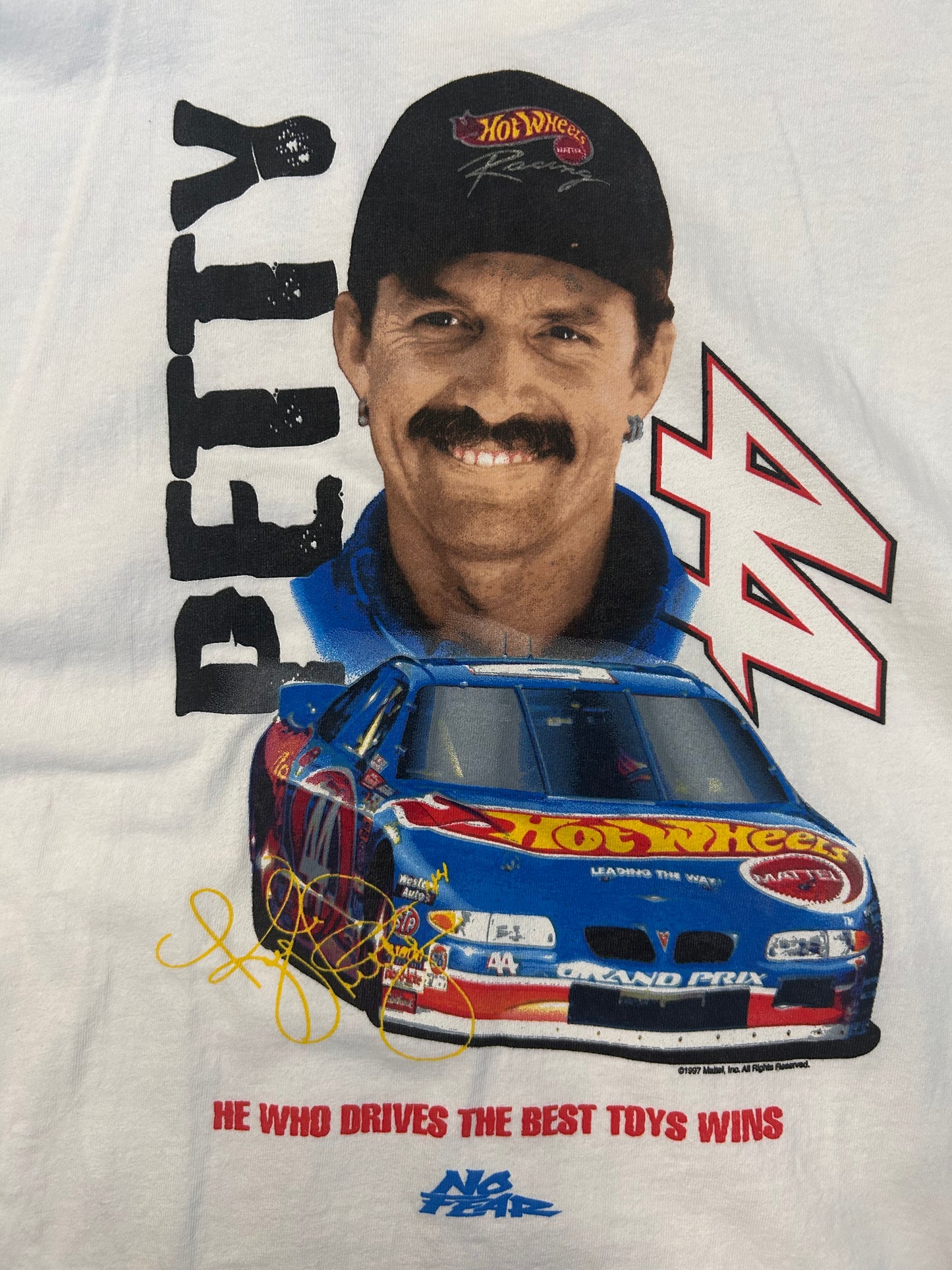 Vintage 1997 No Fear Kyle Petty Hotwheels Team Tee