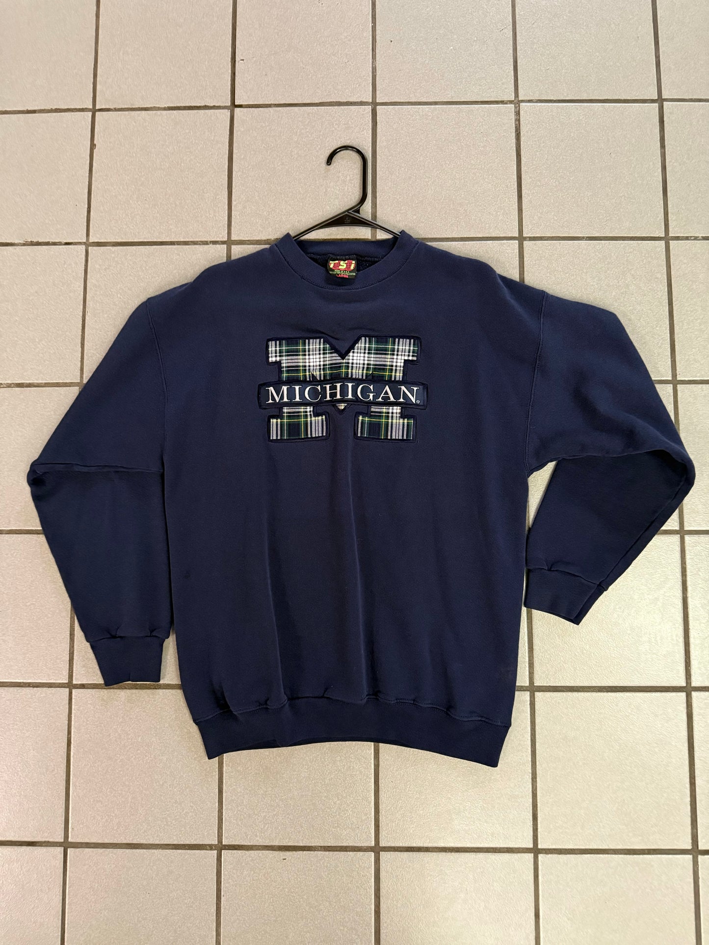 Vintage Michigan “Plaid” Crewneck