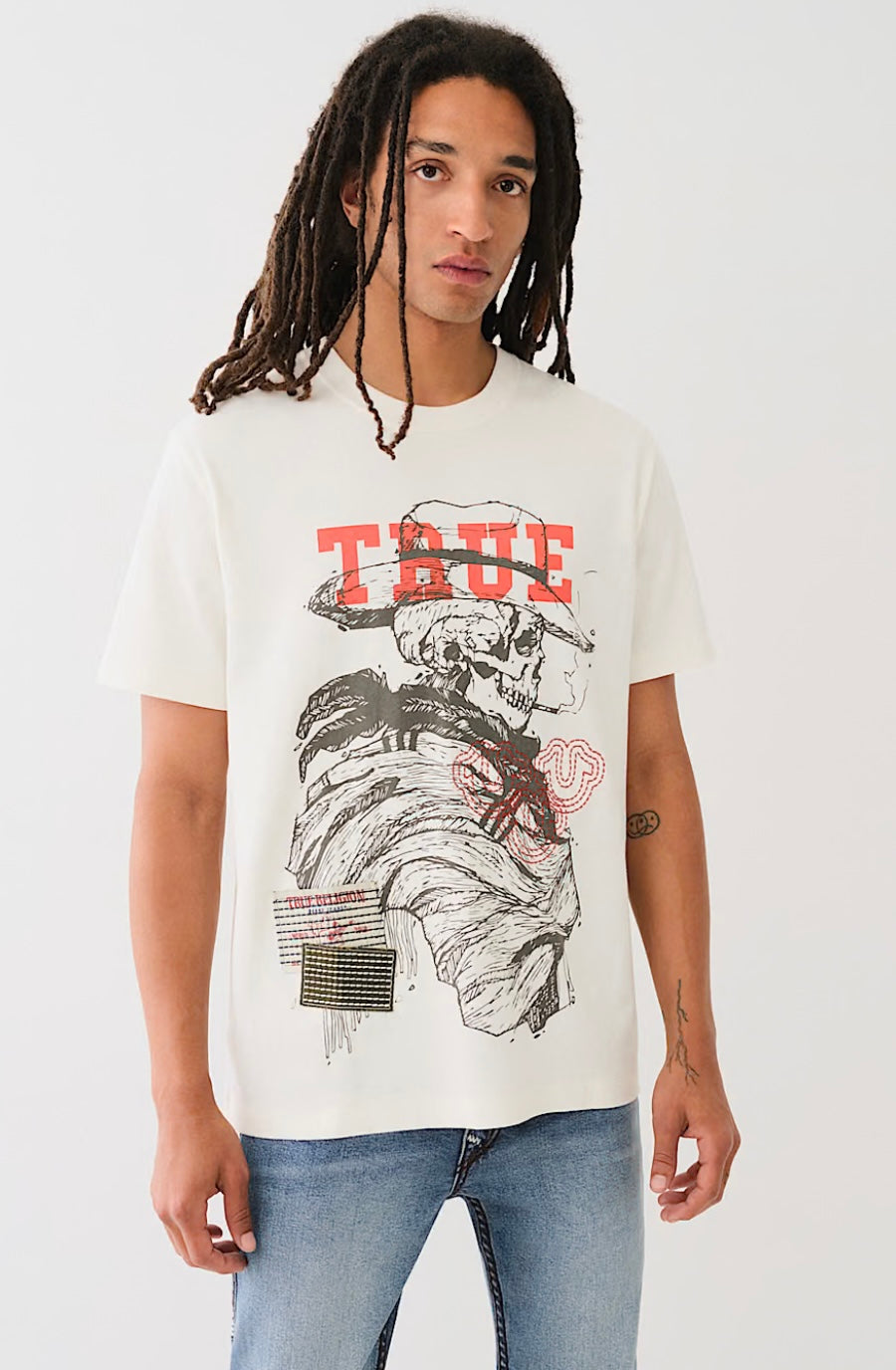 True Religion Stone Sashiko Tee