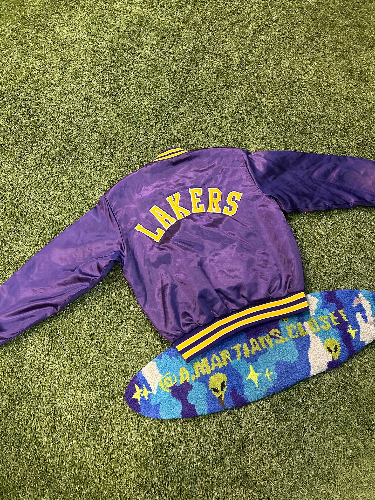 Vintage 80s Swingster Tag Los Angeles Lakers Satin Jacket
