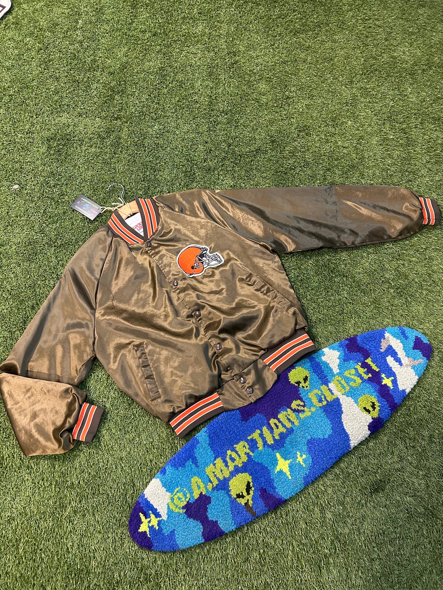 Vintage 80s Locker Line Brand Cleveland Browns Bomber Jacket