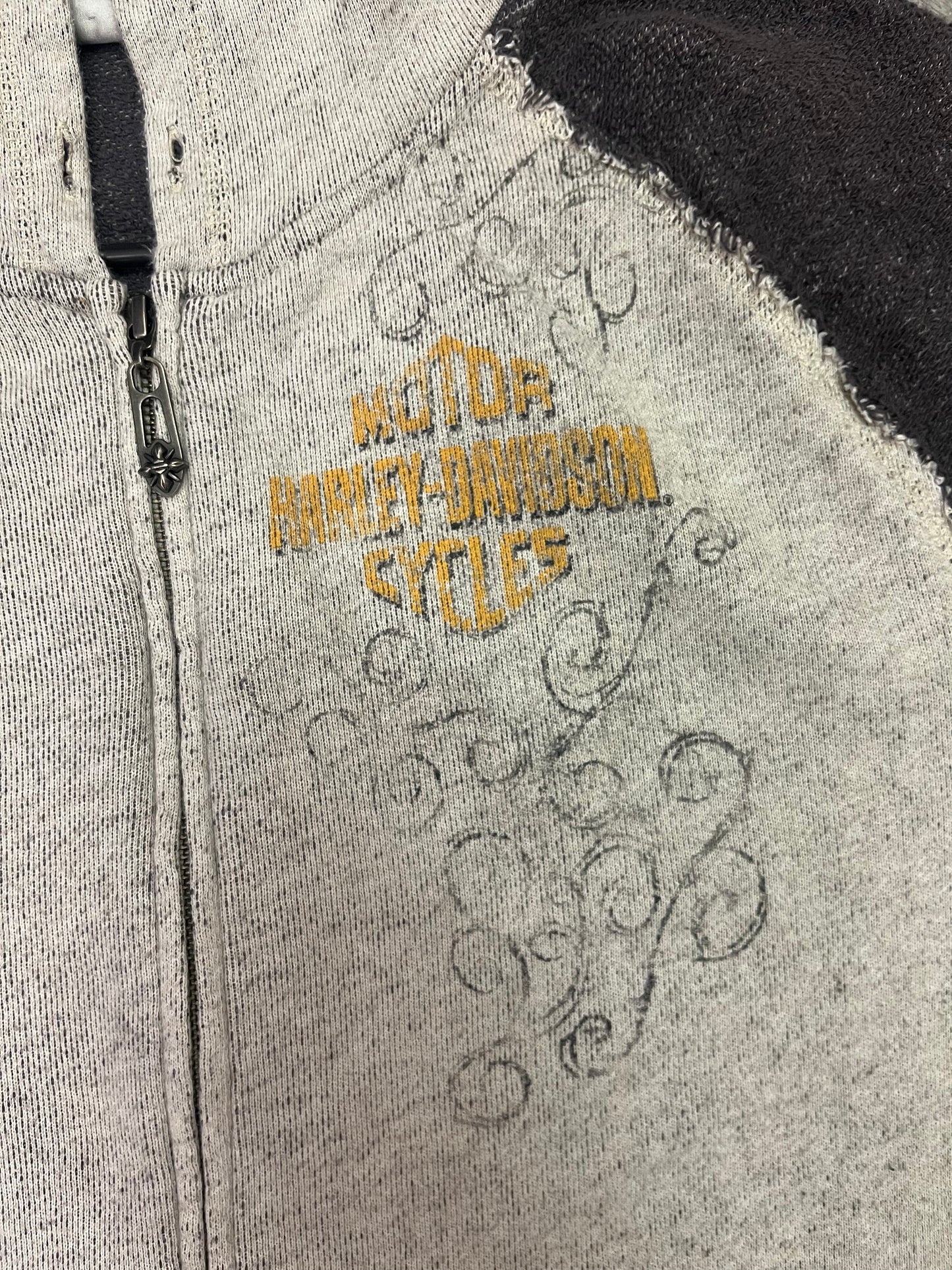Vintage Women’s Harley Davidson Zip Up Distressed Jacket